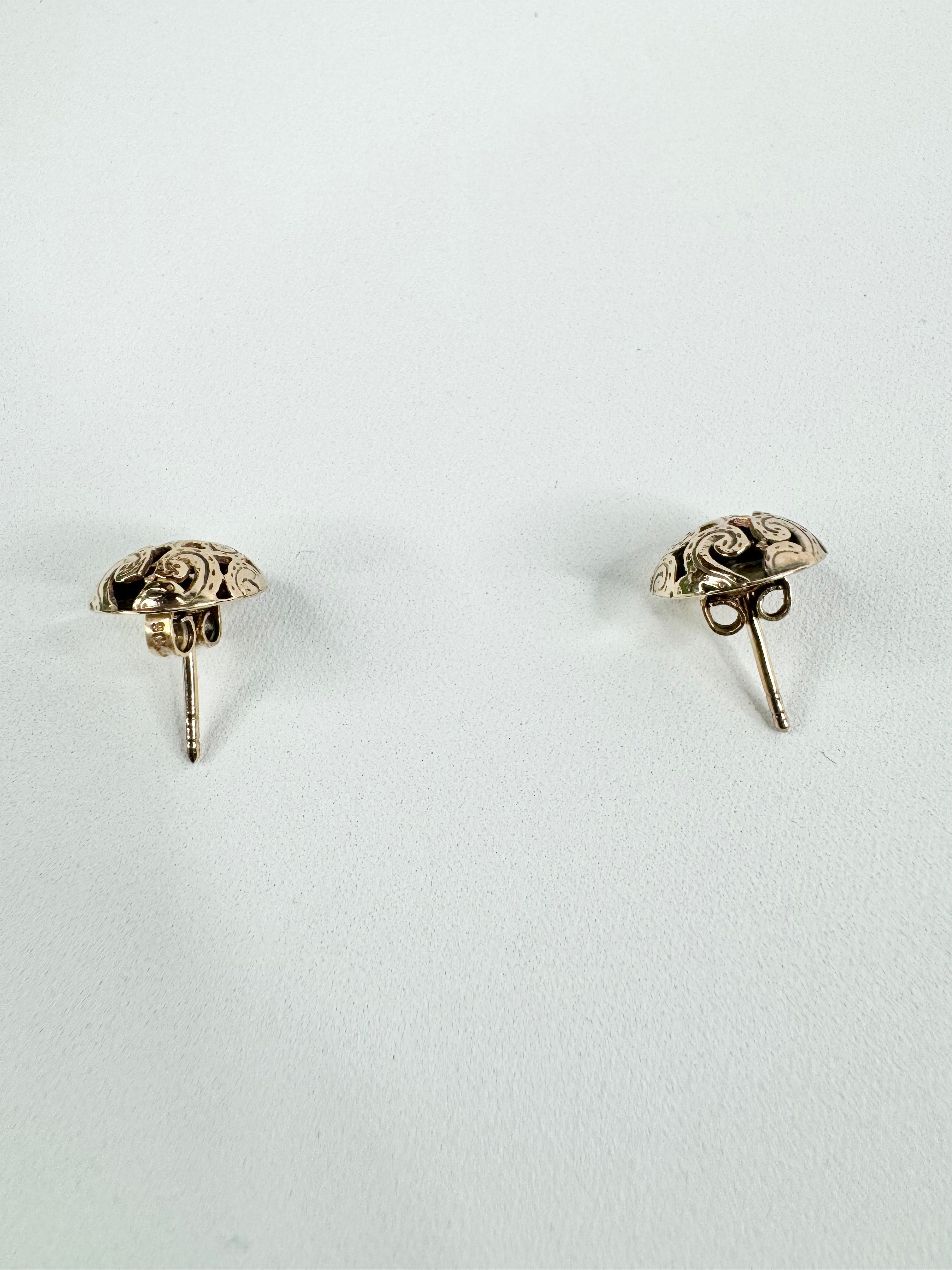 9ct Gold Filigree Stud Earrings