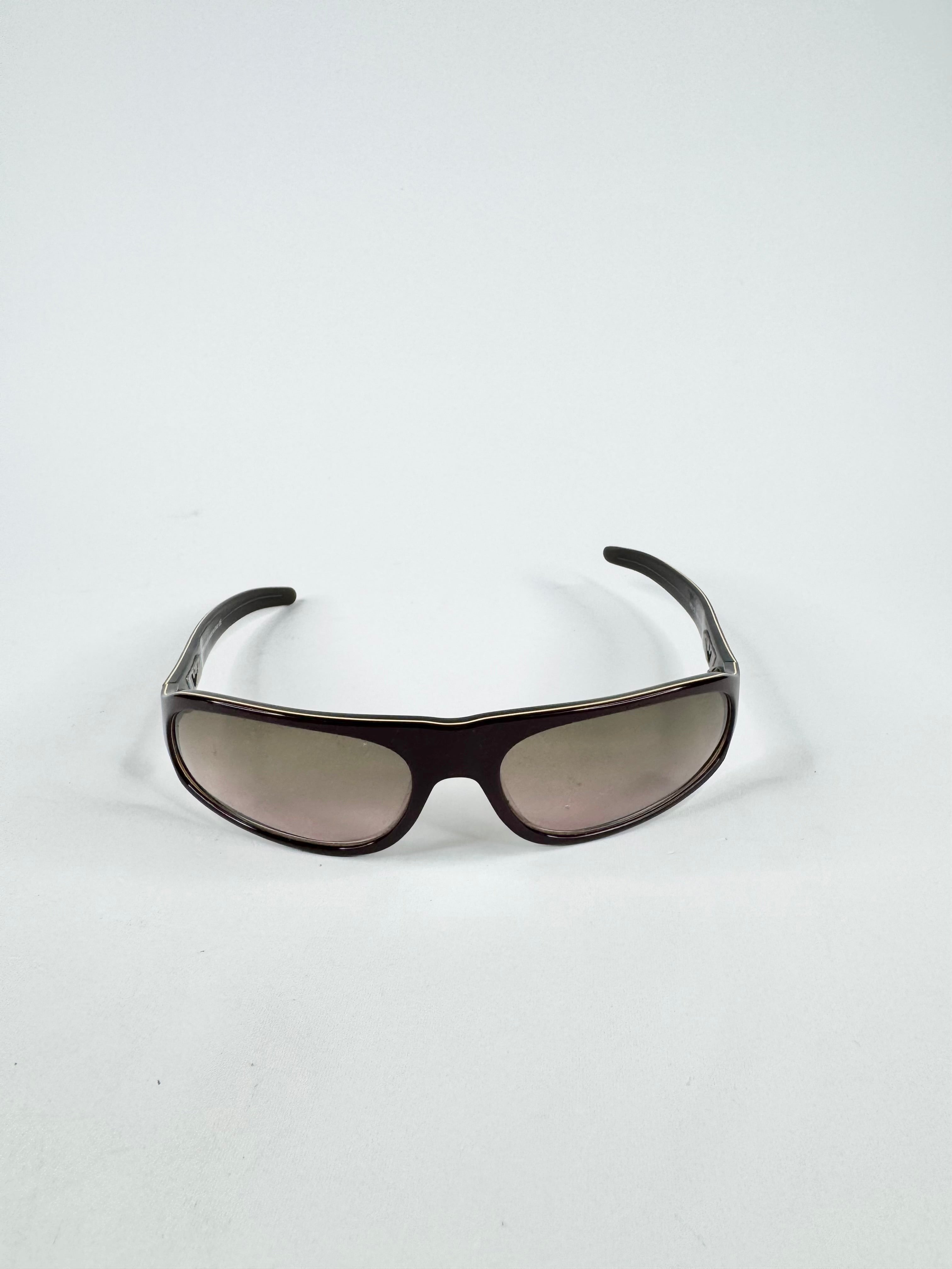Emporio Armani Dark Burgundy Rectangular Sunglasses