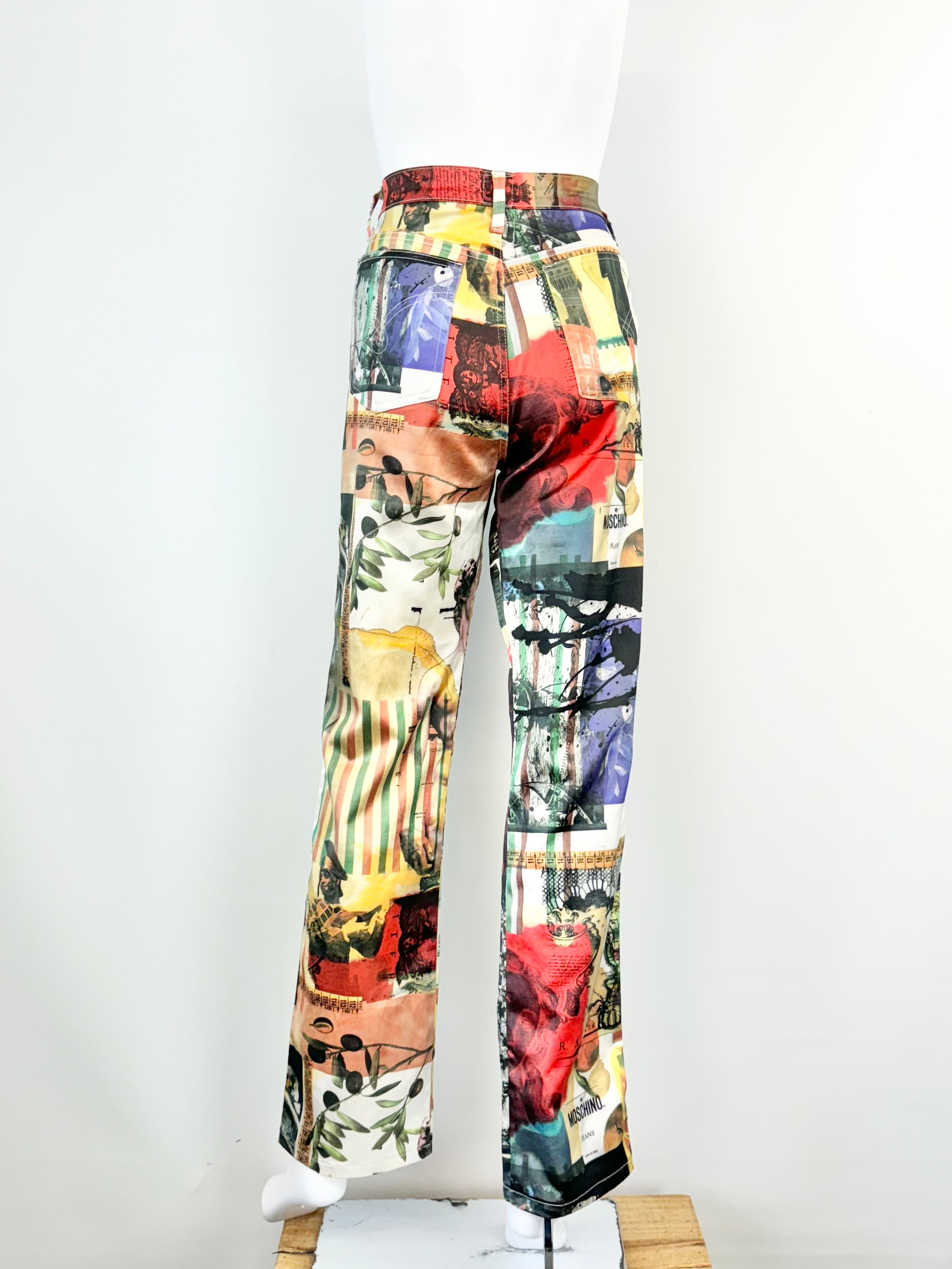 Vintage Moschino Graphic Print Pattern Jeans - 33