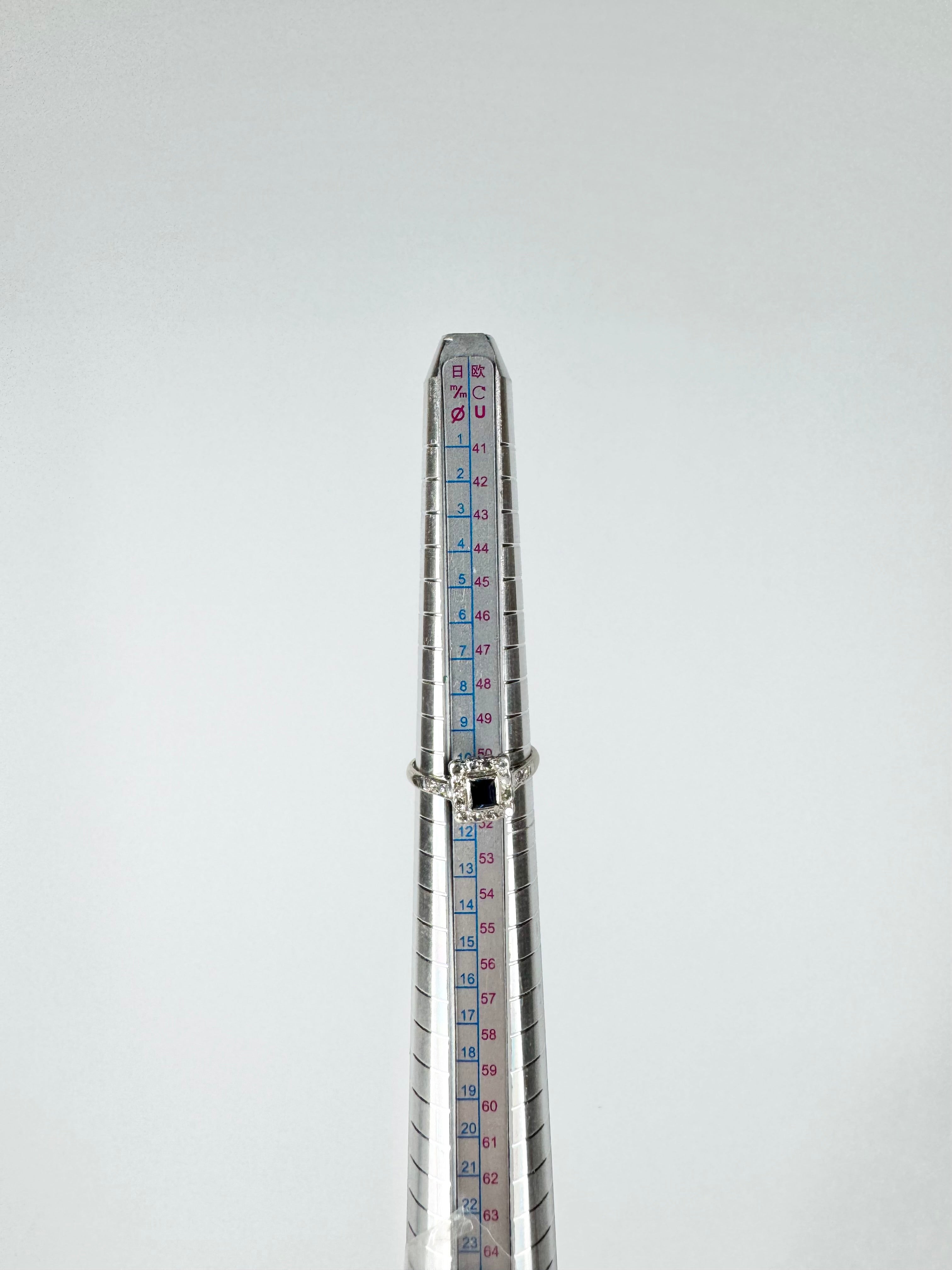 Mid Century 18ct White Gold, Sapphire & Diamond Ring