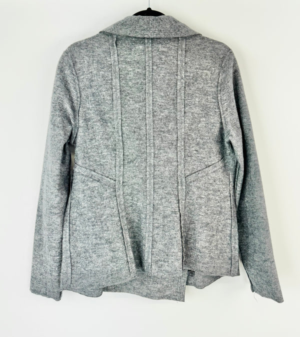 Husk Stone Grey Wool Asymmetrical Cardigan - AU12
