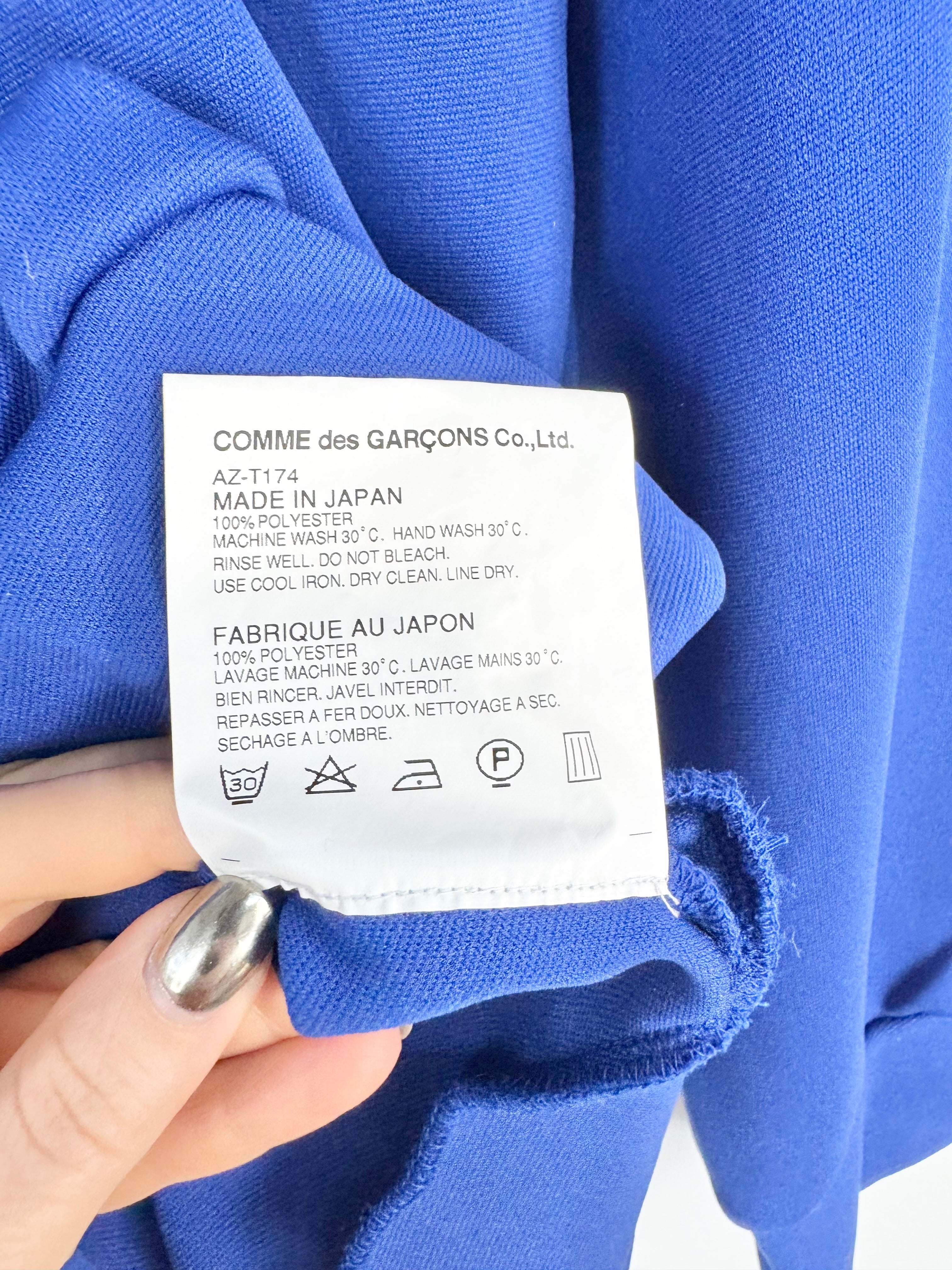 Comme Des Garçons Electric Blue Neoprene Hoodie - L
