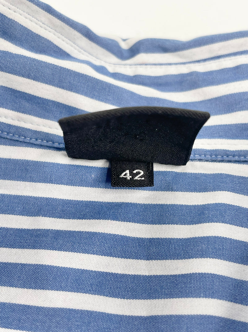 Aspesi Blue & White Stripe Long Sleeve Shirt - AU12