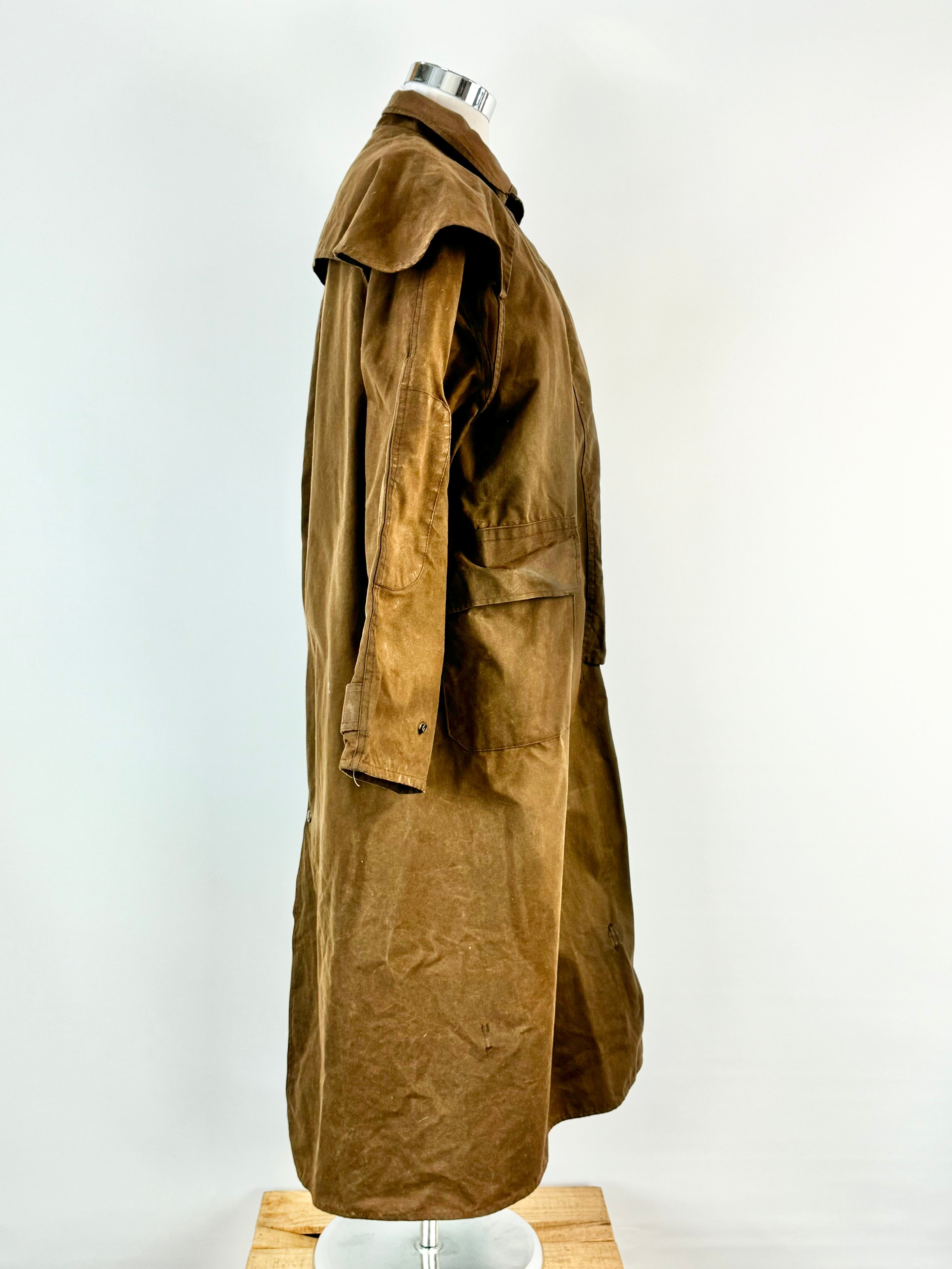 Vintage Driza-Bone Brown Oilskin Riding Jacket - M