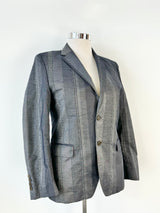 Kenzo Charcoal Grey Striped Blazer - 52