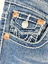 True Religion Dark Blue Distressed Skinny-Fit Jeans - W29