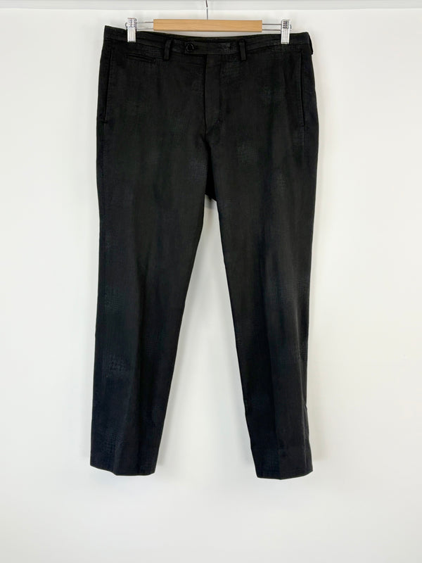 Kenzo Black Wool-Blend Textured Trousers - 46