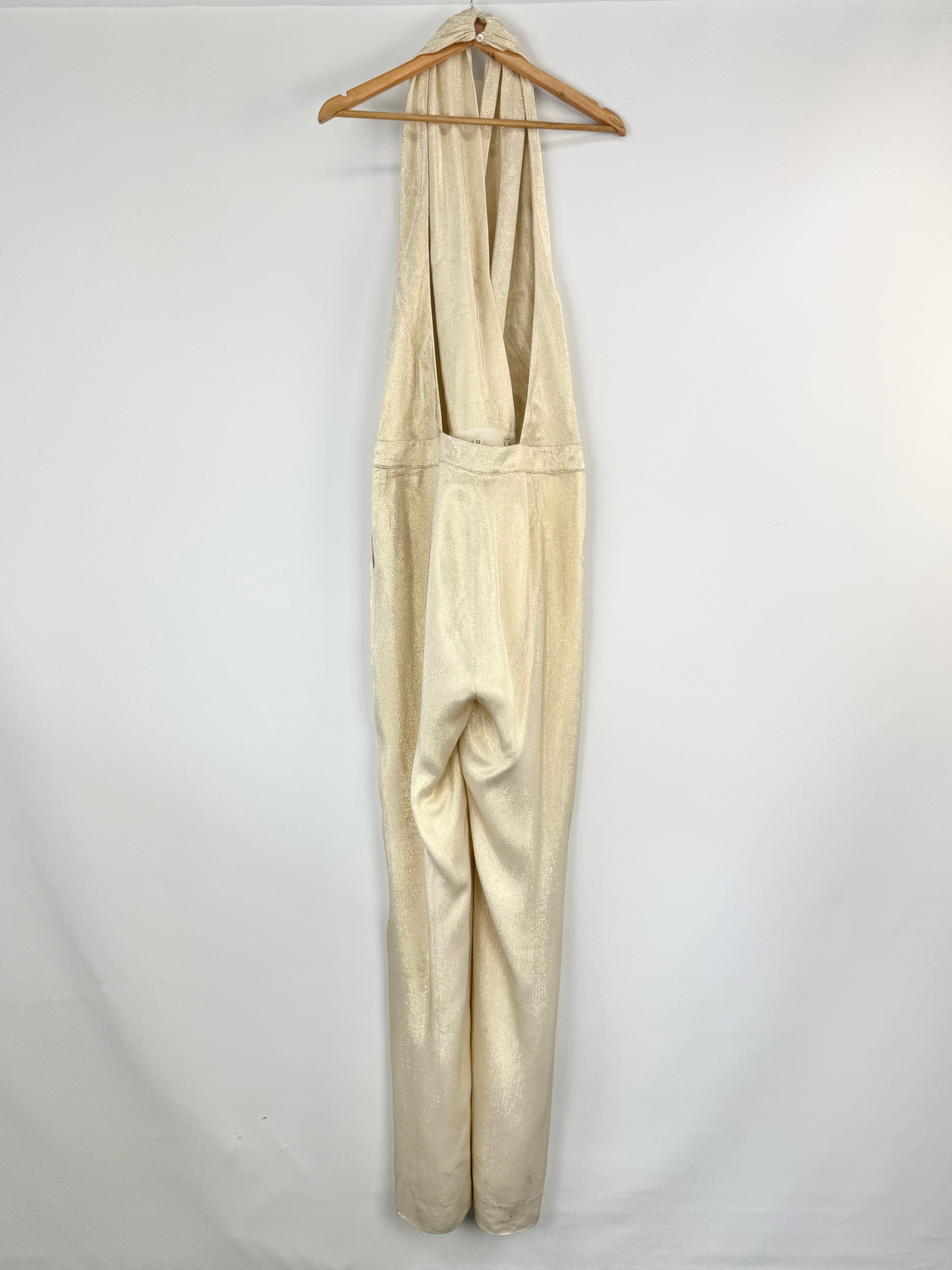 Reiss Pale Gold Metallic Jumpsuit - AU12