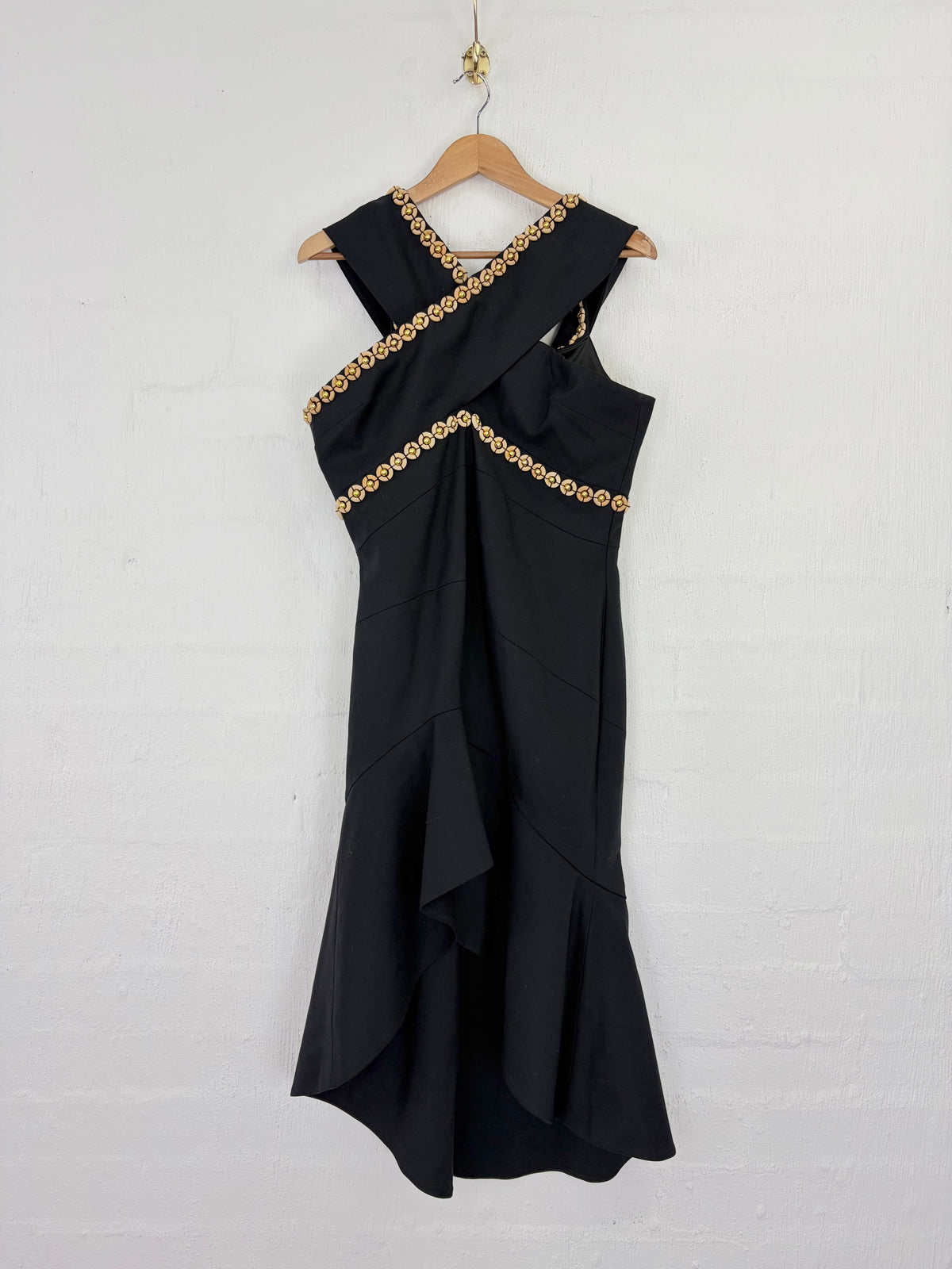 Sass & Bide Black Bead Embellished 'Enlightenment' Flared Dress - AU14