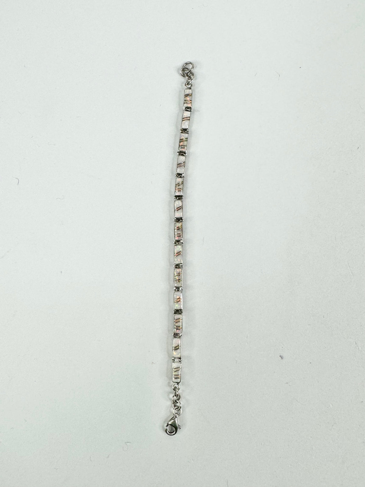 Vintage Silver Semi-Precious Gemstones & Opal Bracelet
