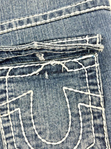 True Religion Dark Blue Distressed Skinny-Fit Jeans - W29