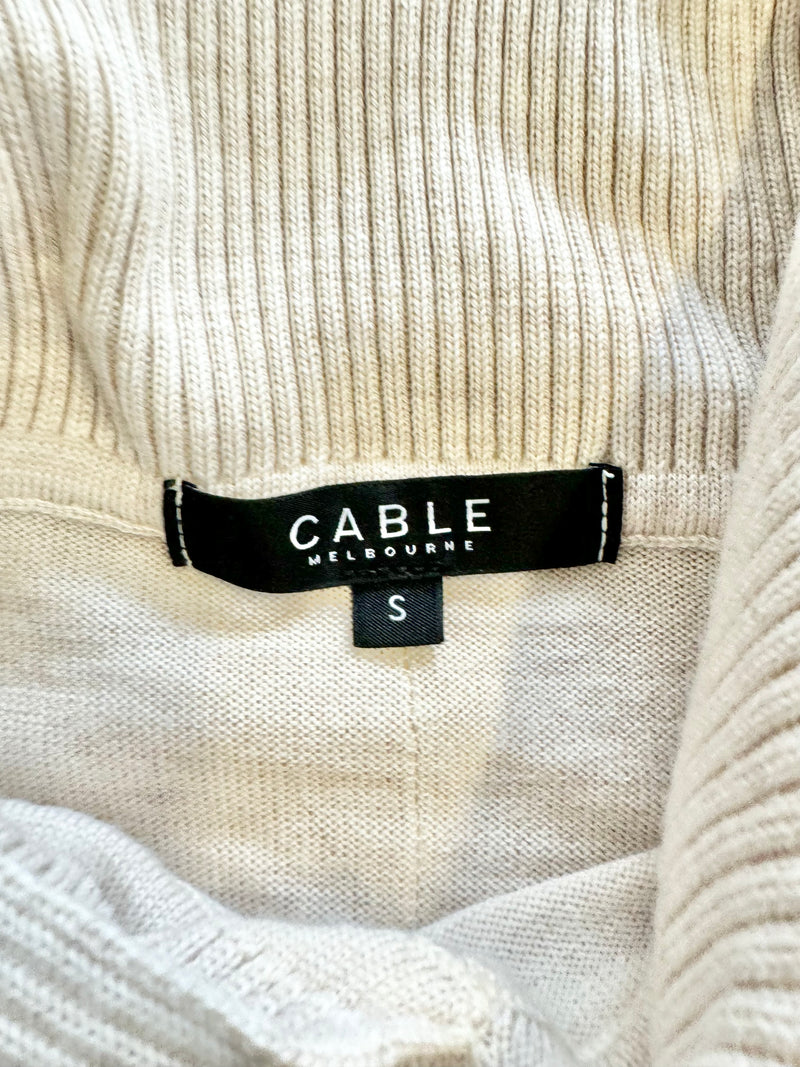 Cable Melbourne Pastel Apricot Wool Jumper - AU8