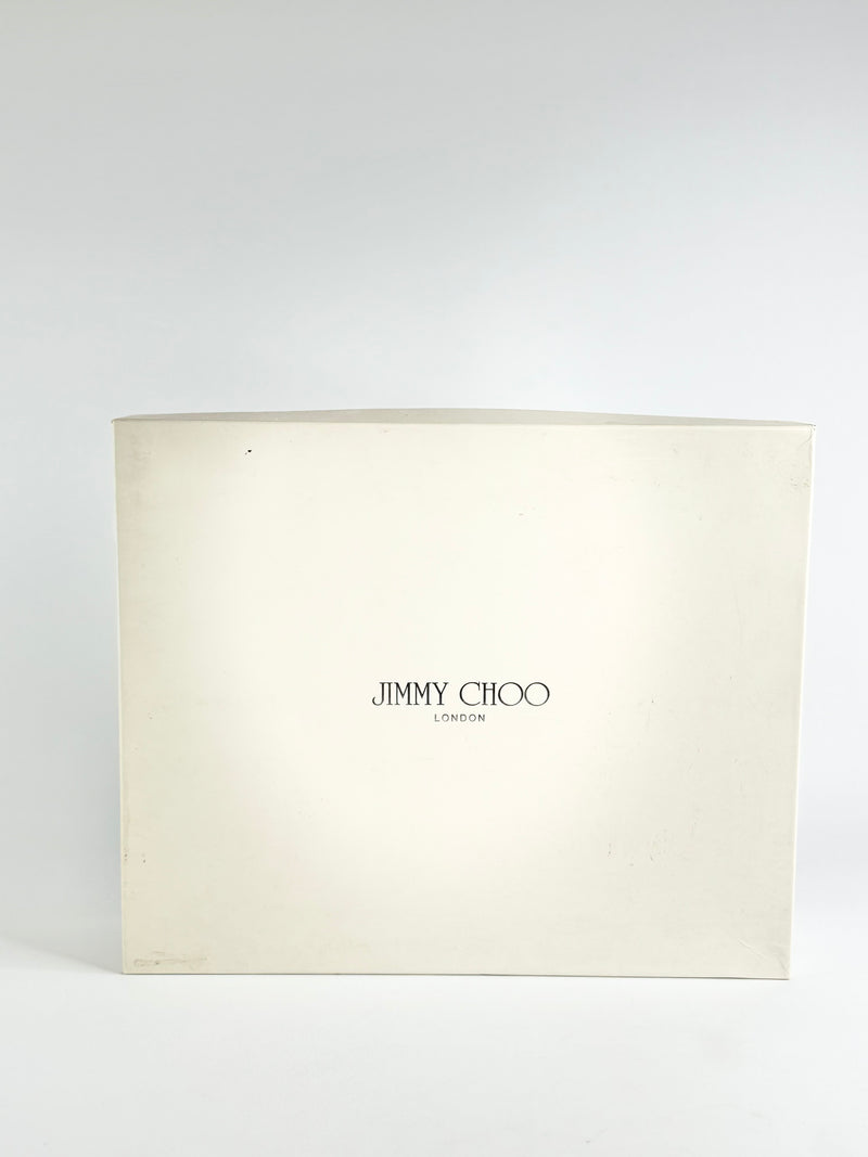 Jimmy Choo 'Ember' Snakeskin & Beige Stiletto Peep Toes - EU41