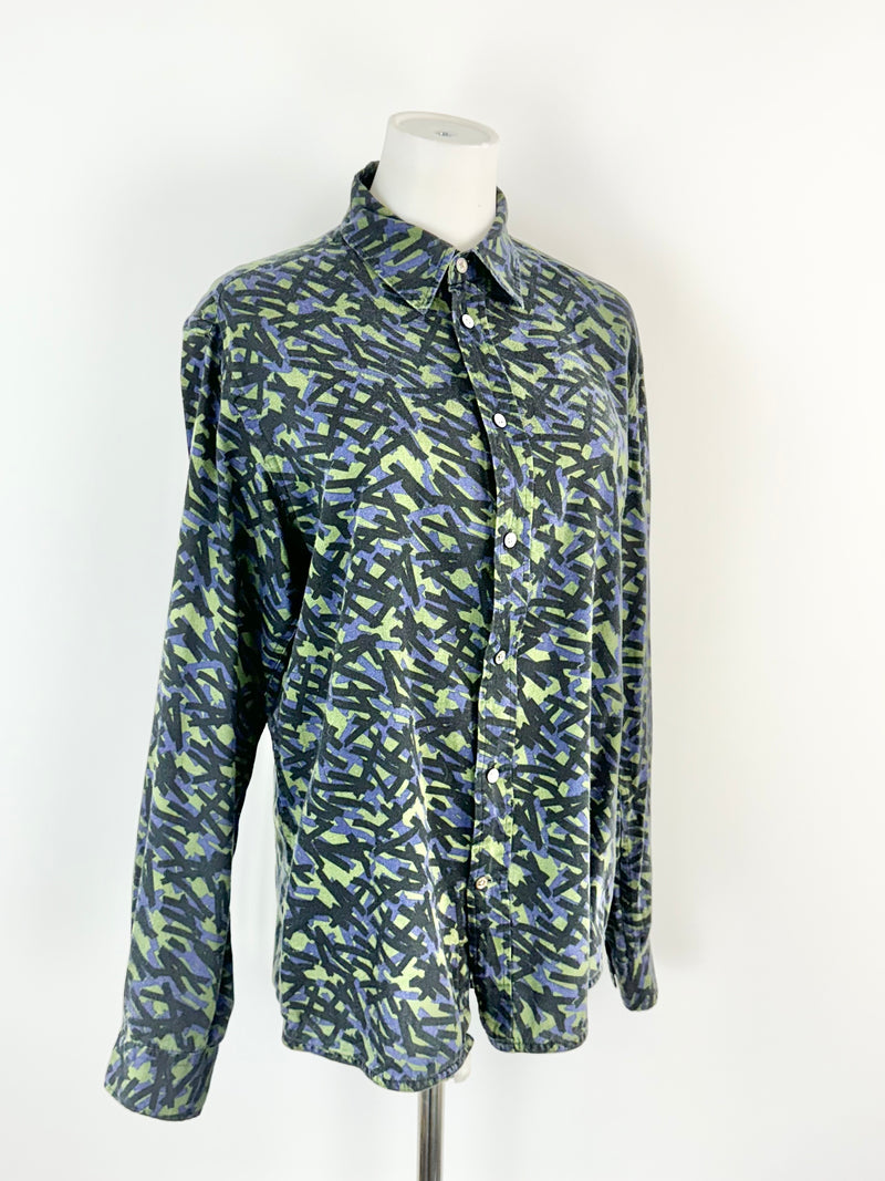 Paul Smith Green & Blue Patterned Shirt - S