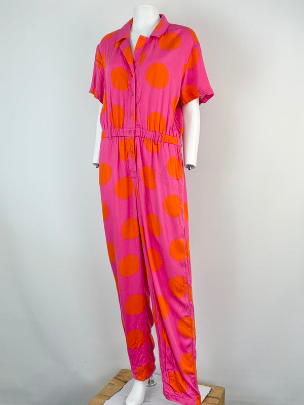 Lazy Oaf Pink & Red Polka-Dot Jumpsuit - AU12