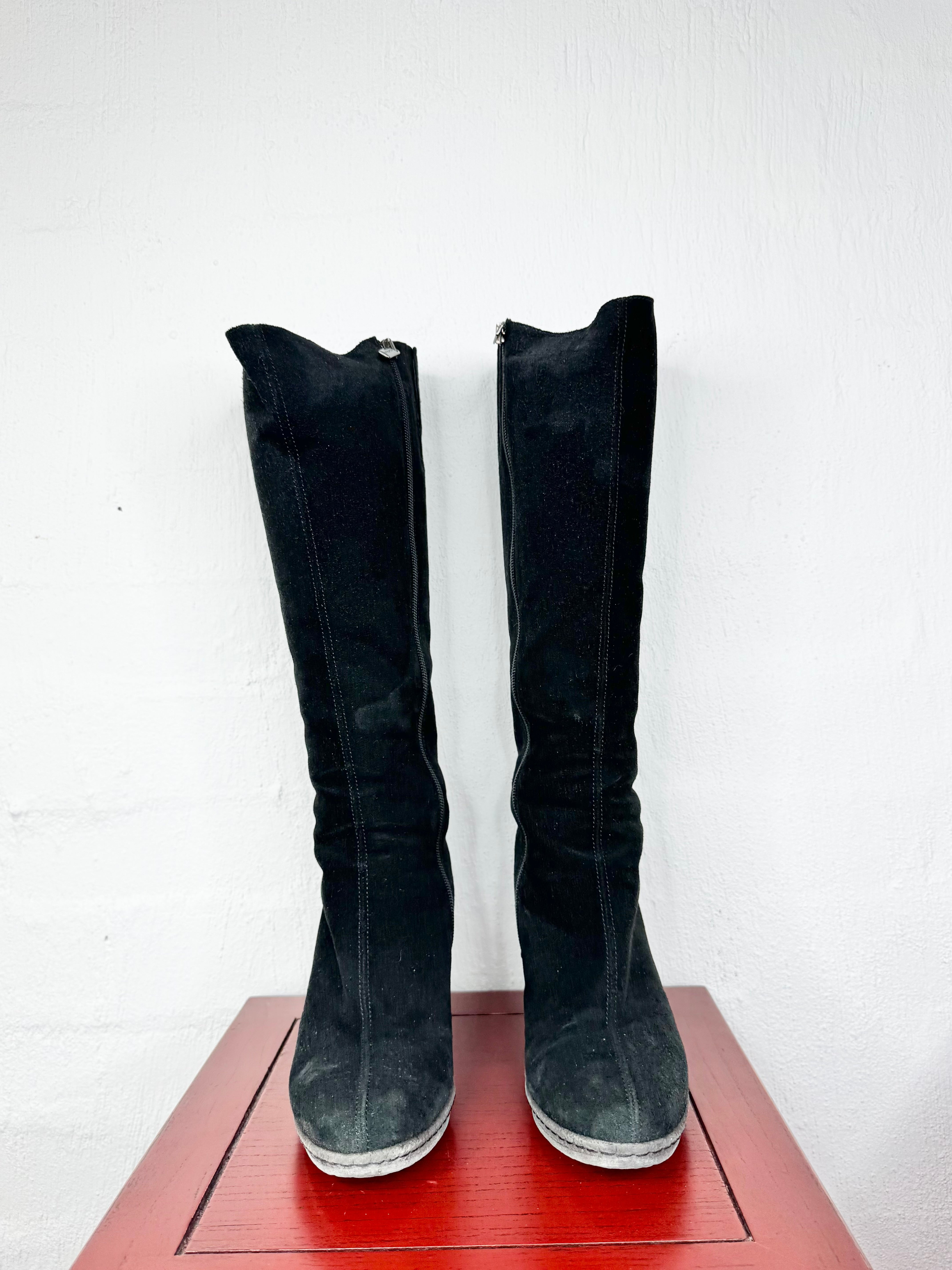 Aquatalia by Marvin K Black Wedge Knee-High Boots - EU39