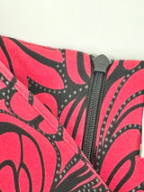Lisa Barron Red & Black Abstract Floral Dress - AU16
