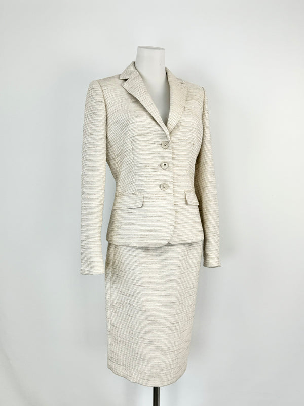 Calvin Klein Silver White & Cream Woven 2 Pce Suit - AU10