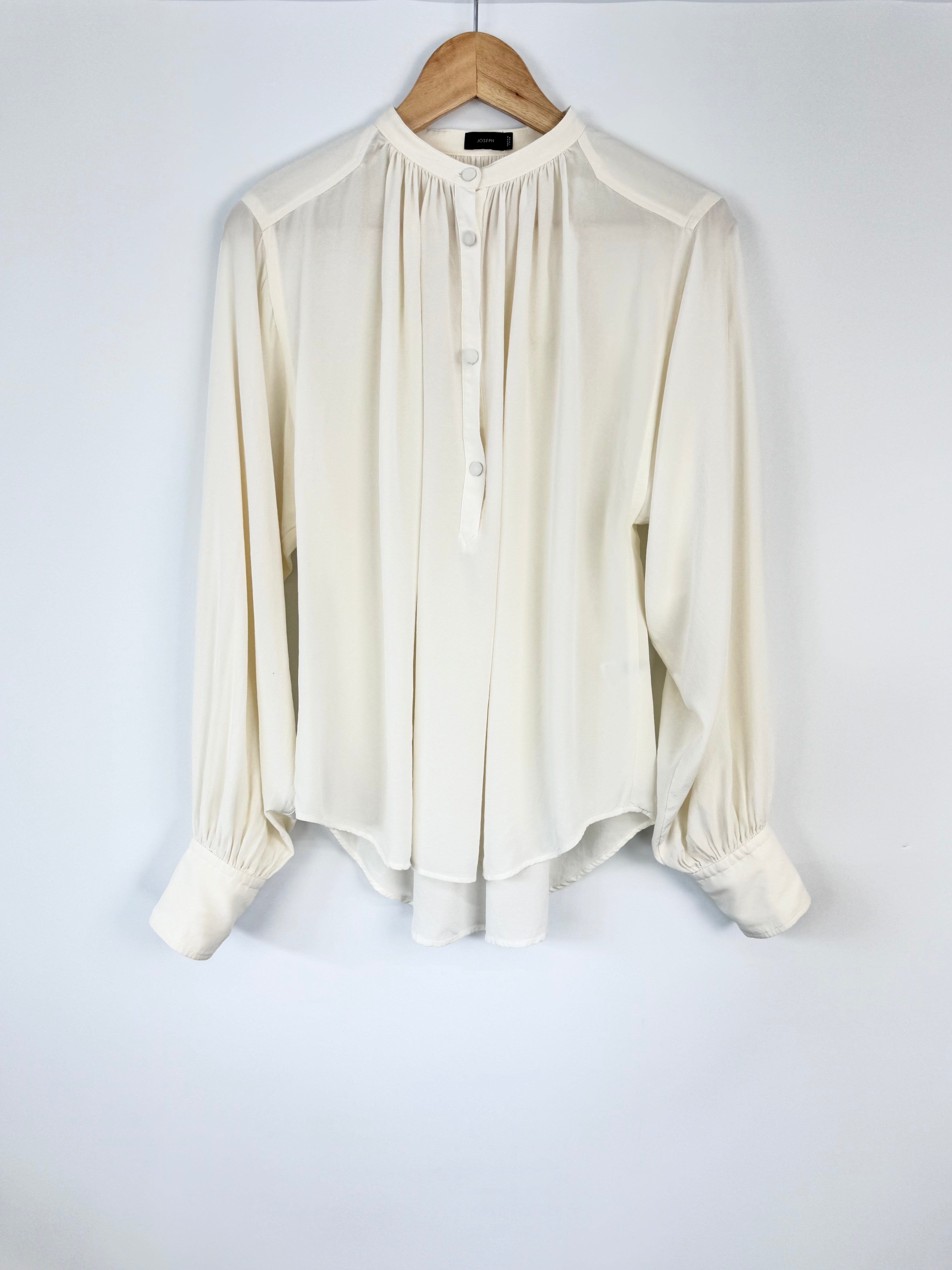 Joseph Ivory Silk Puff Sleeve Blouse - AU8/10