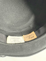 Caterina Lucci Vintage Black Felted Hat
