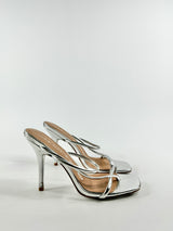 One Day x Alias Mae Metallic Silver Stilettos - EU39