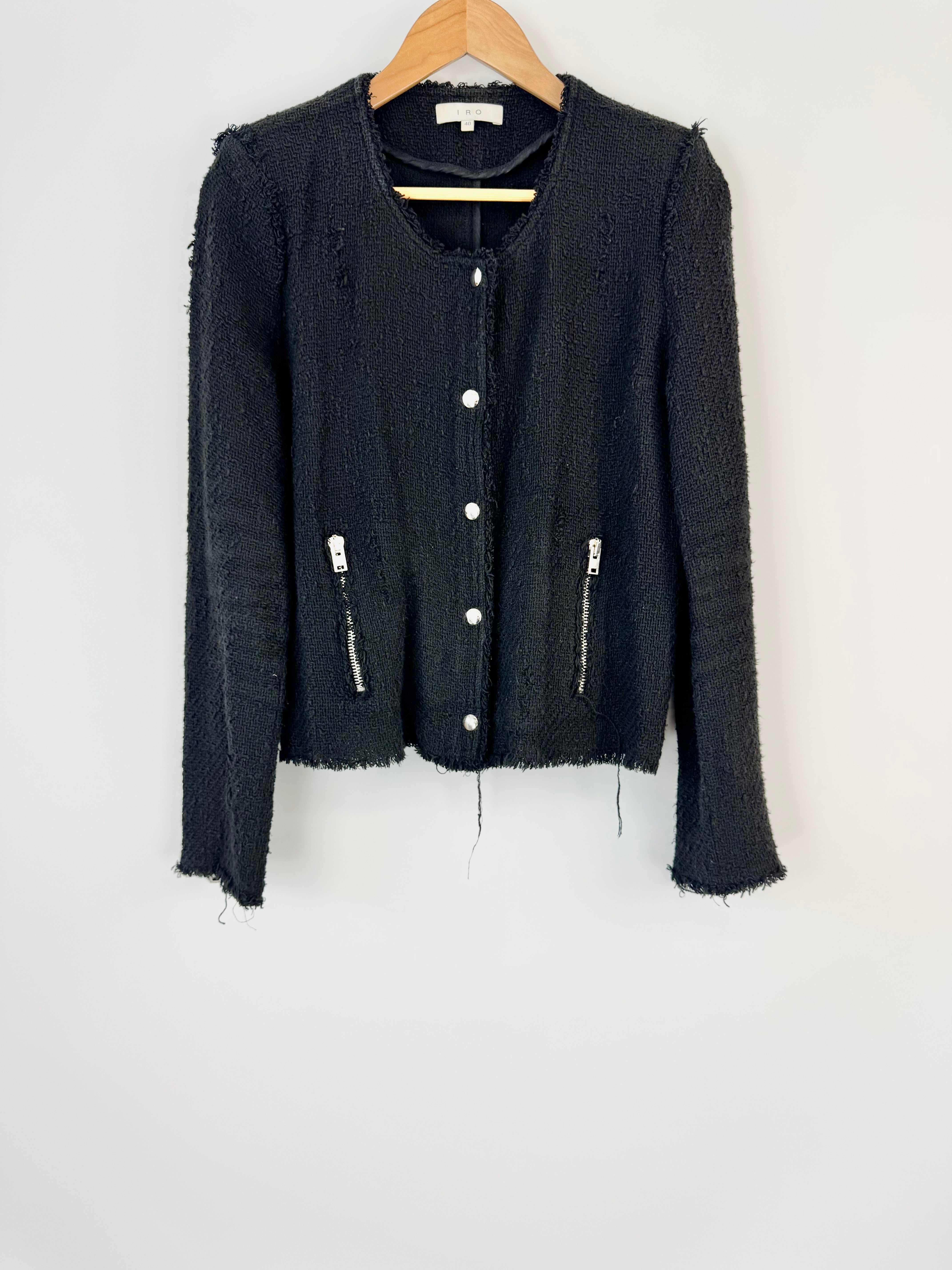 IRO 'Agnette' Black Tweed Jacket - AU10