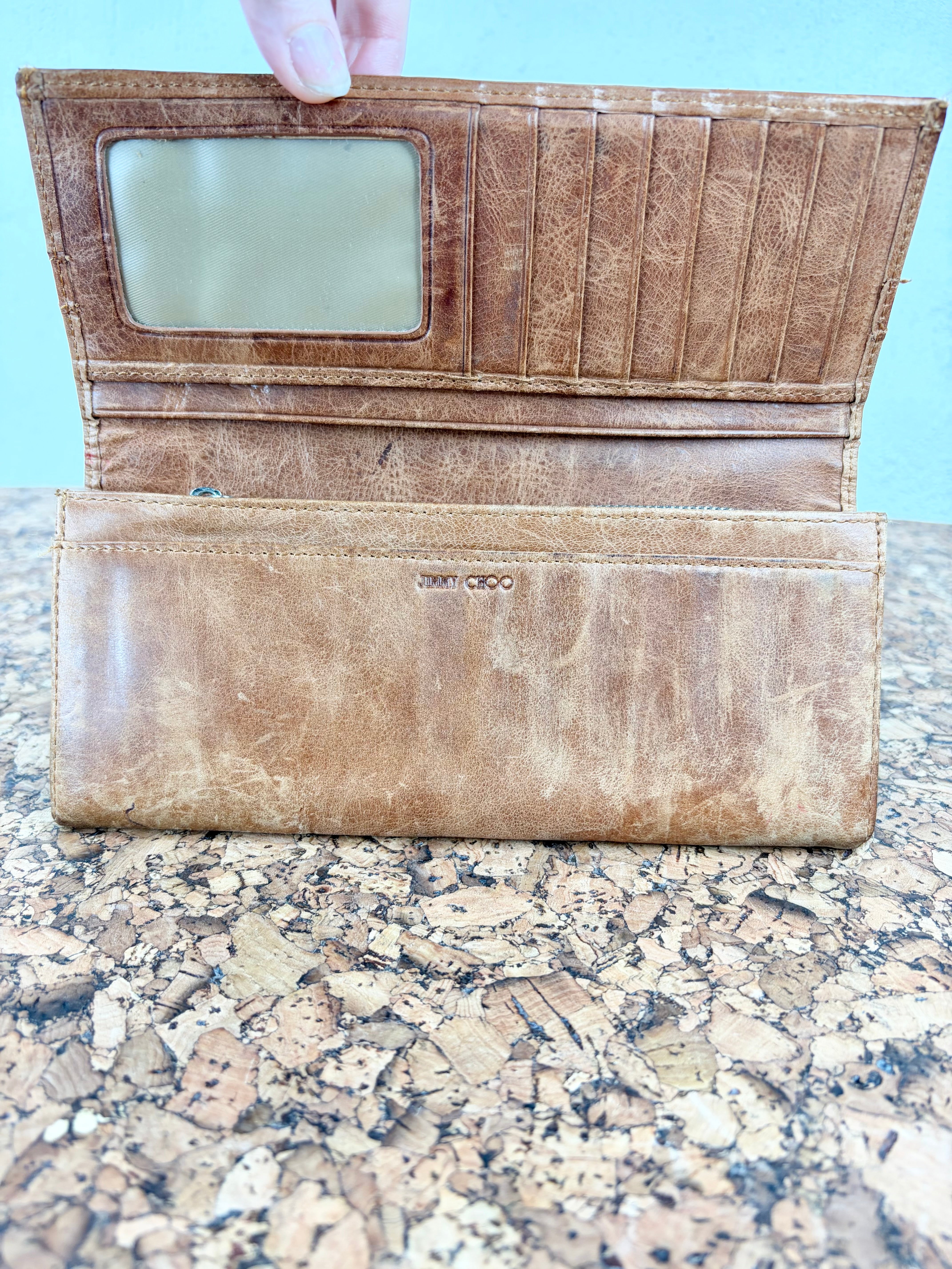Jimmy Choo Tan Leather Wallet