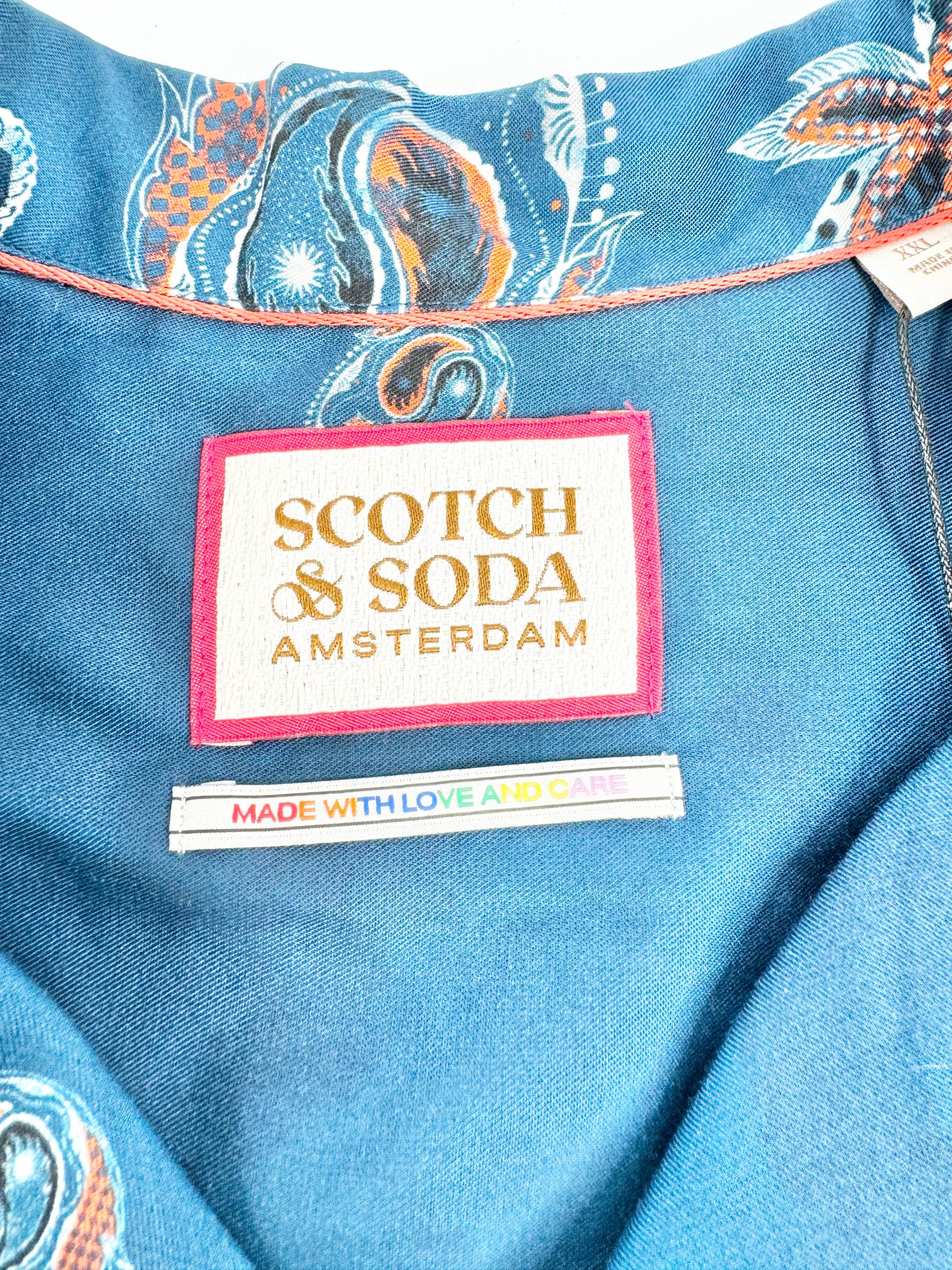 Scotch & Soda Aegan Blue Tencel Shirt - XXL