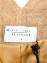 Vanishing Elephant Caramel Suede V-Neck Dress - AU8