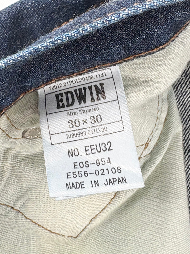 Edwin Dark Blue Denim Slim Tapered Jeans - W30