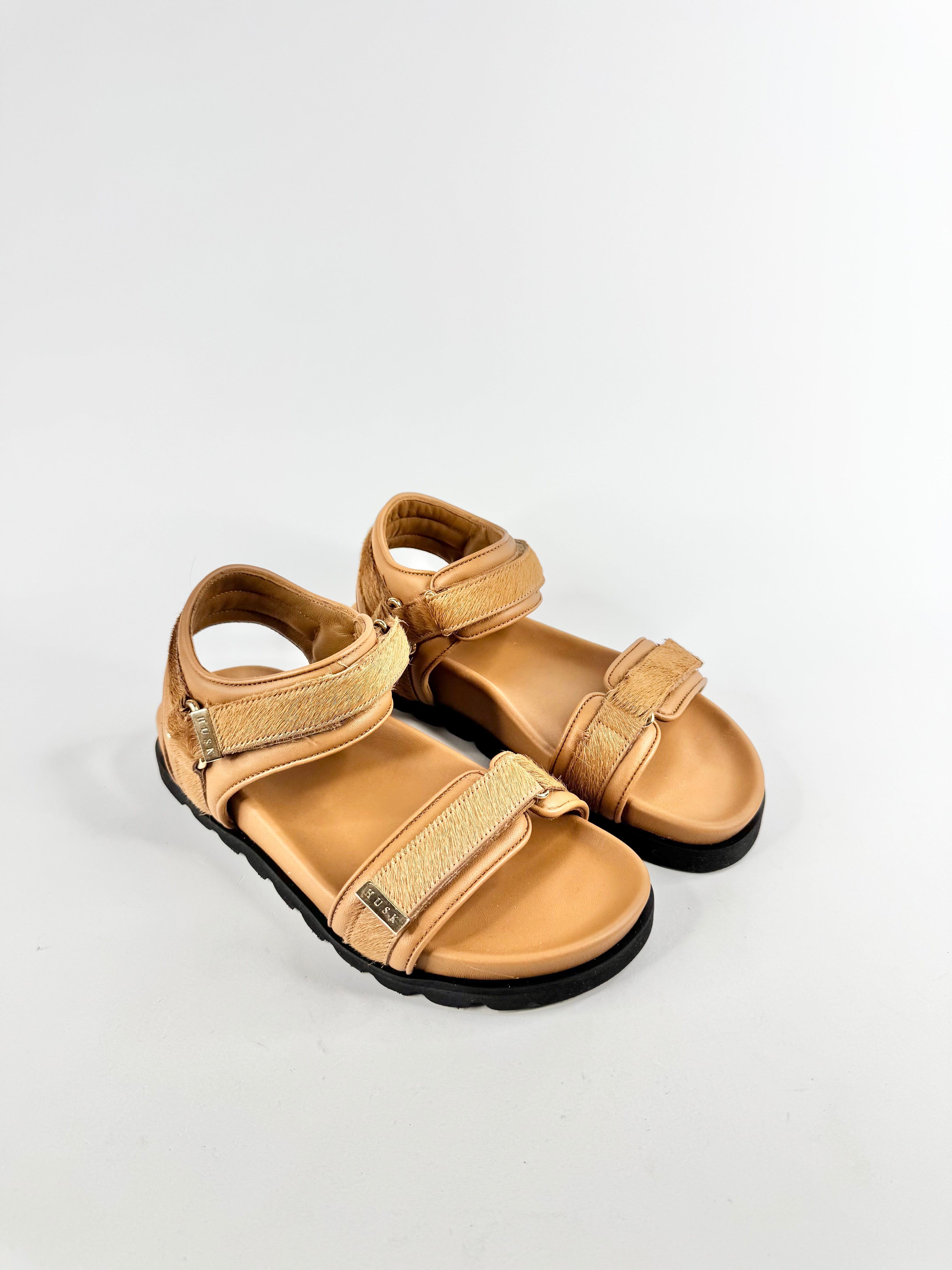 Husk Tan Velcro Sandals - EU38