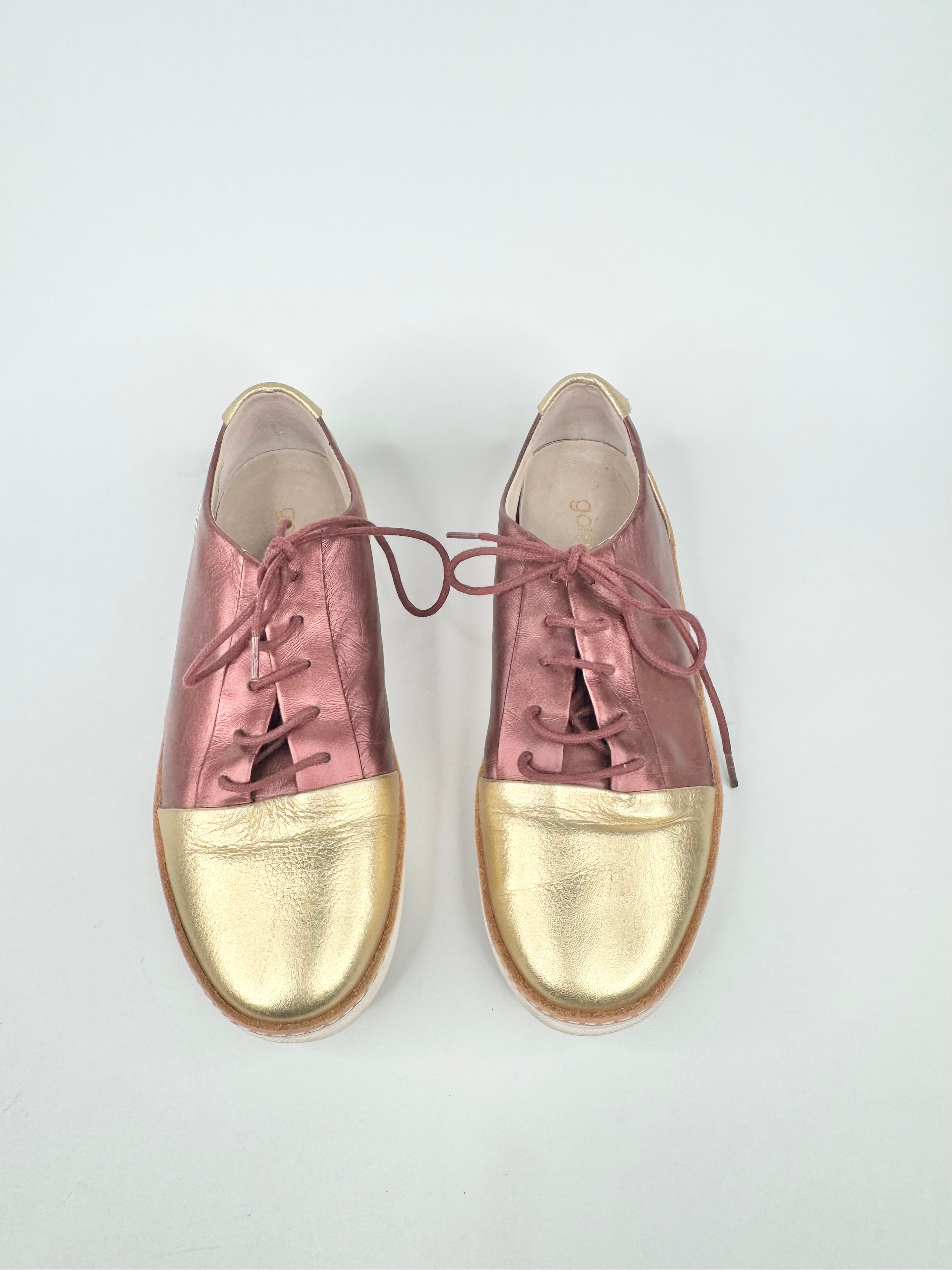 Gorman Metallic Red & Gold Lace Ups - EU36