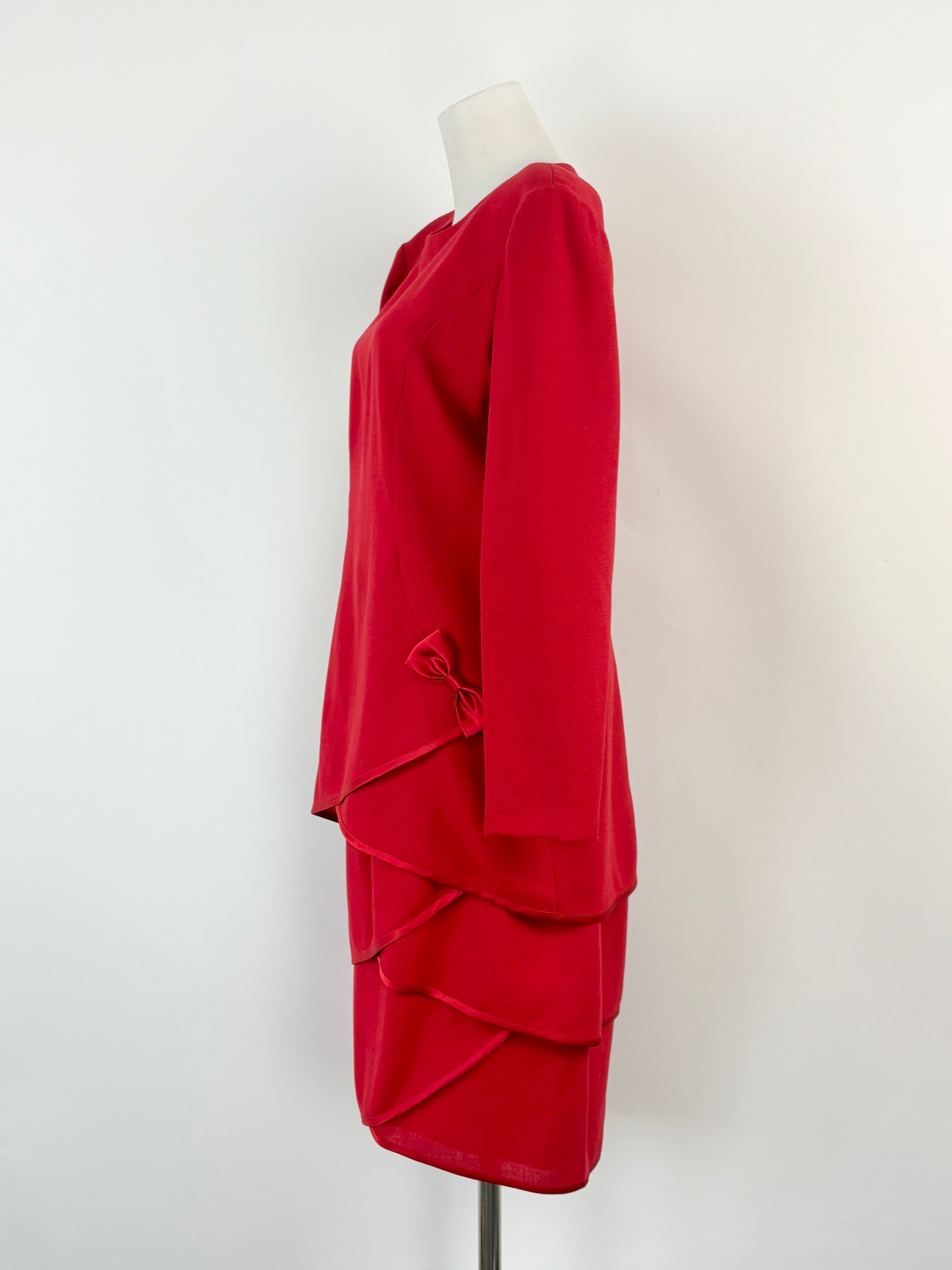 Luisa Spagnoli Vintage Scarlet-Red Blouse & Skirt Set - AU10/12