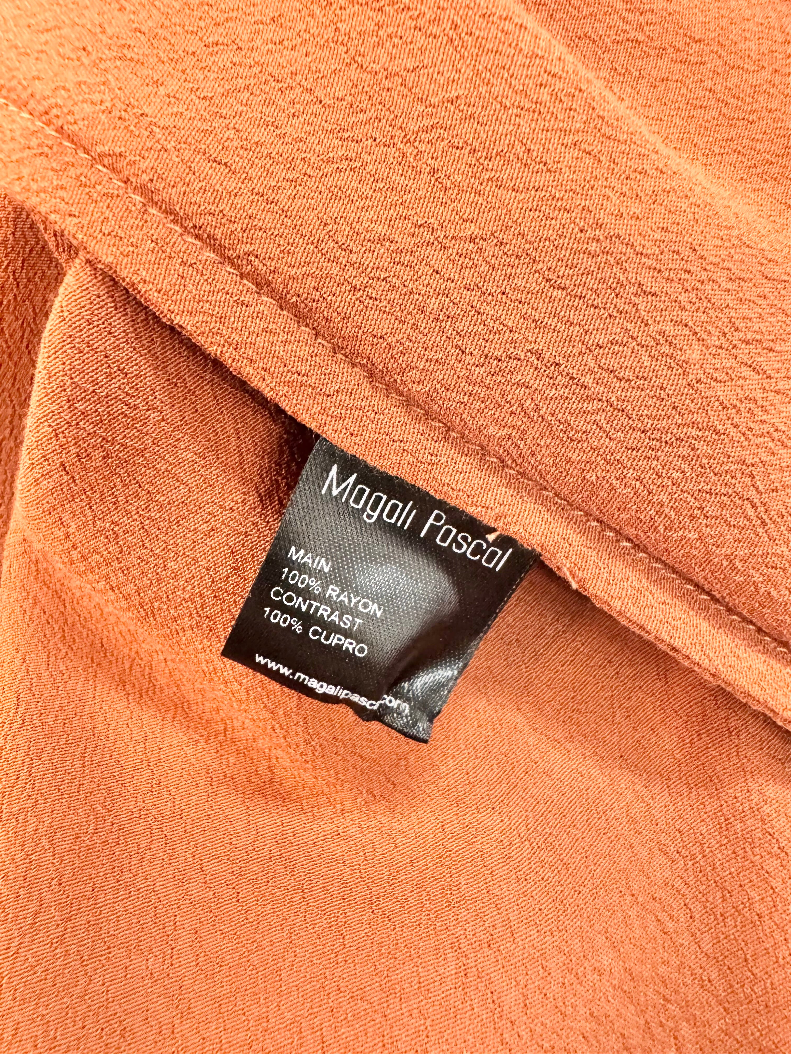 Magali Pascal Rust Sleeveless V-Neck Wrap Dress - AU6