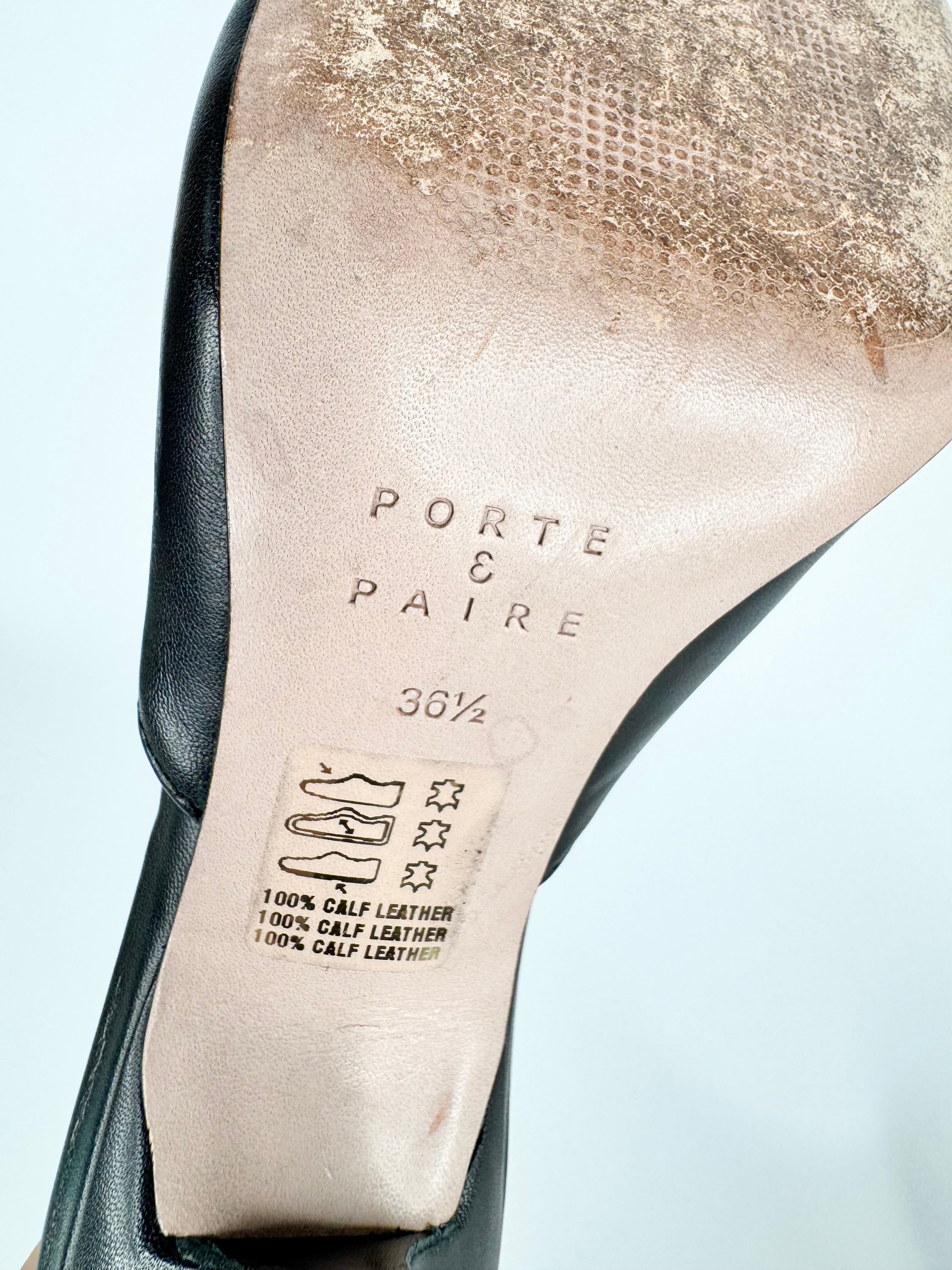 By Far Black Minimalist Leather Heeled Sandals - EU36