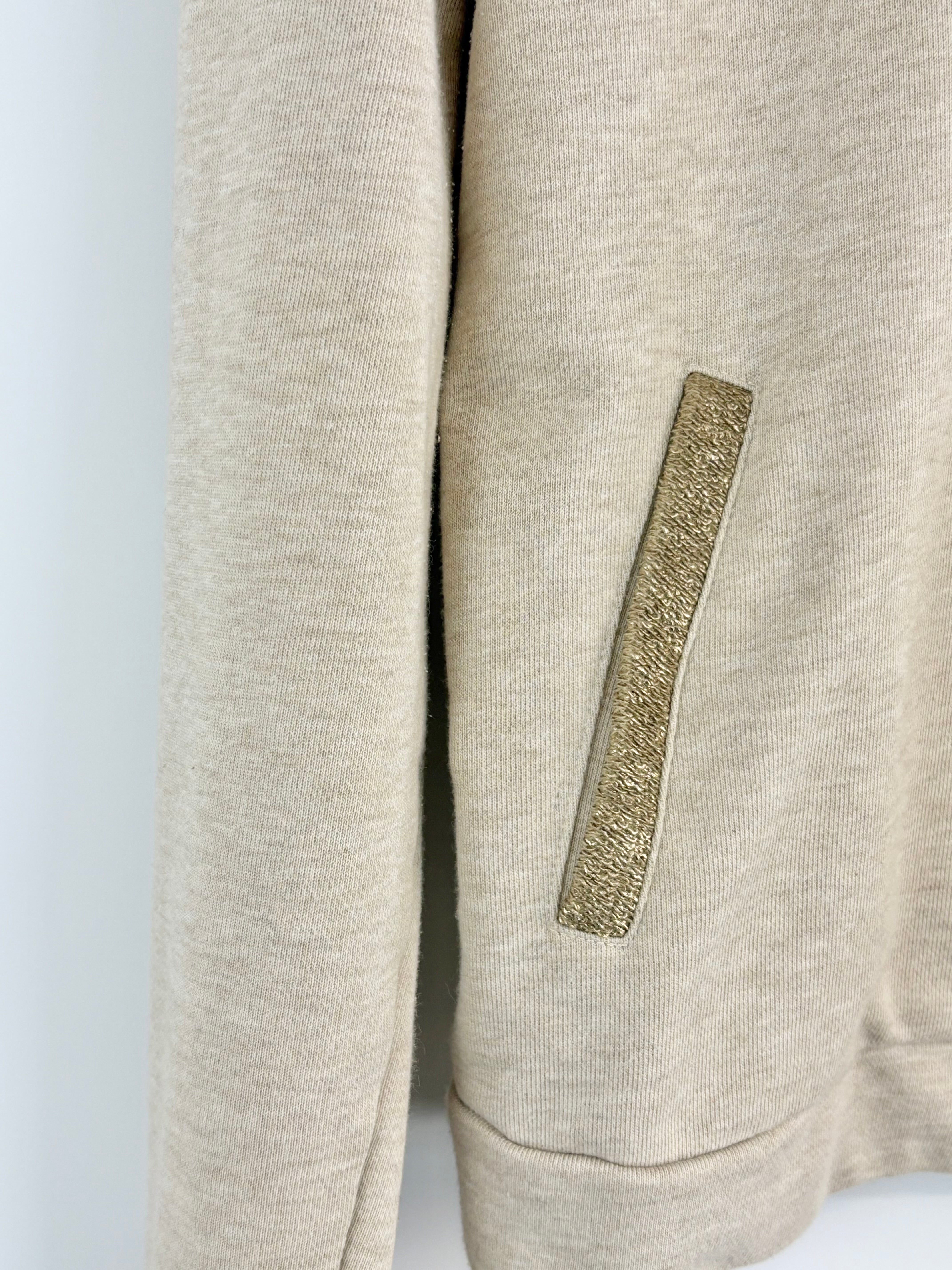 Marie + Sixtine Beige & Gold Embellished Cropped Jacket - AU10/12