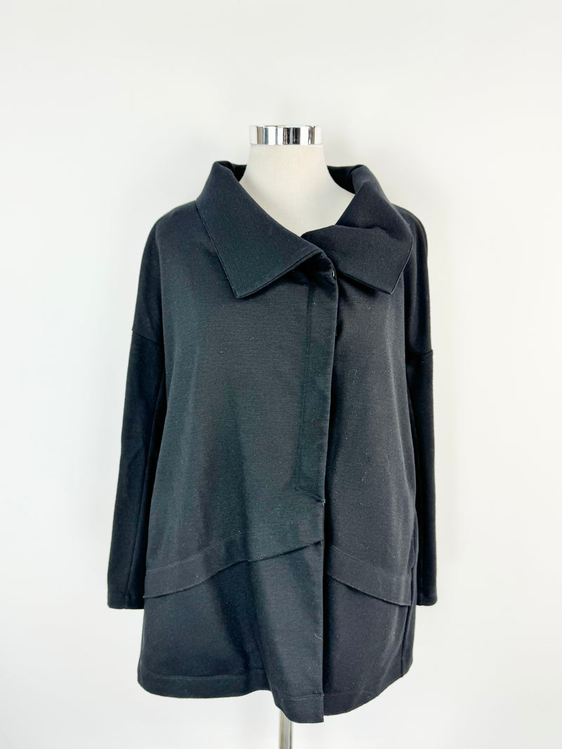 Marithé + François Girbaud Black Wool Buttoned Cardigan - AU10