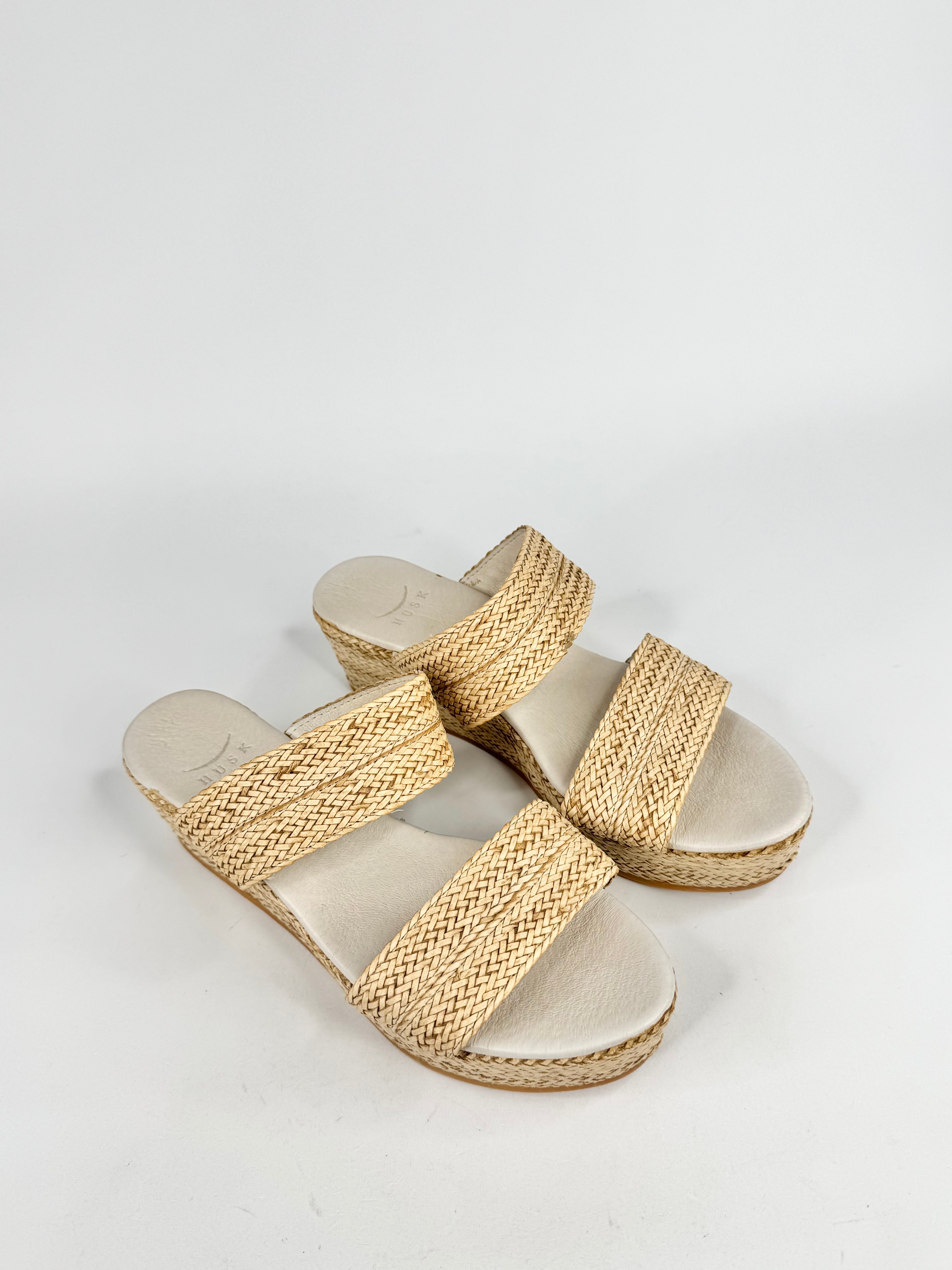 Husk Woven Platform Wedges - EU38