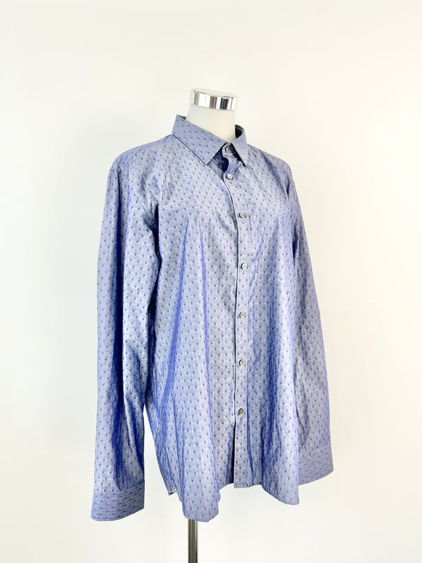 Ted Baker Blue Spot Jacquard Shirt NWT - 16.5