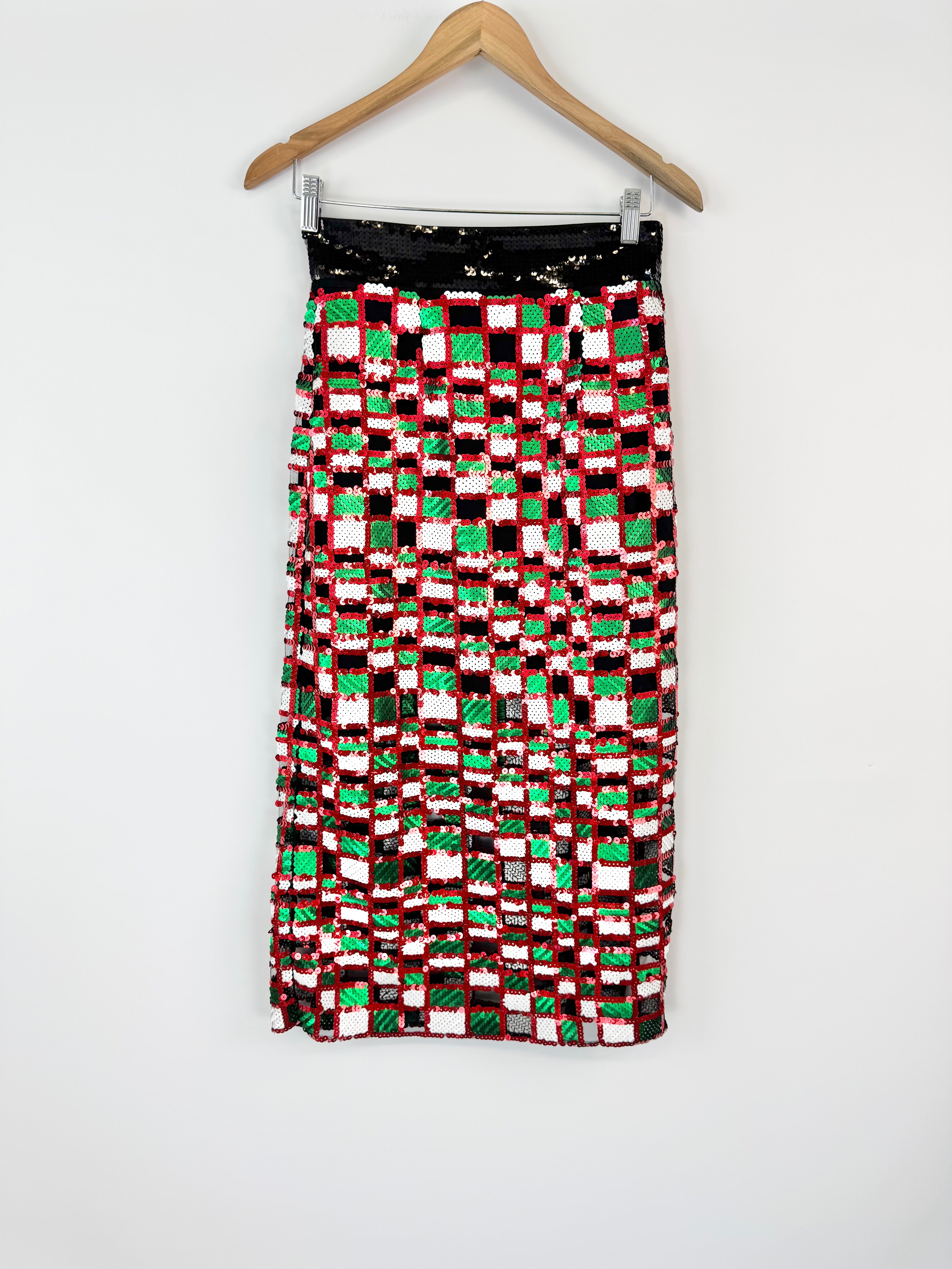 Christopher Kane Checkered Sequin Tulle Midi - AU8