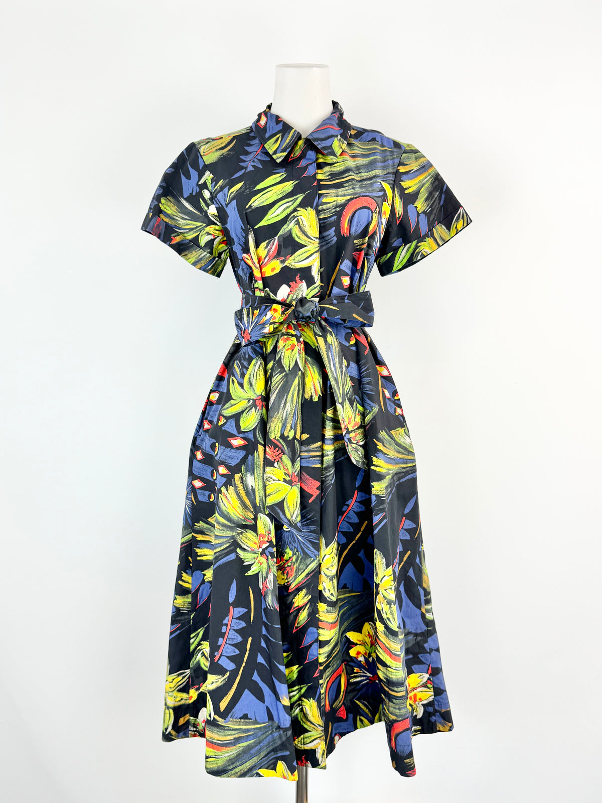 Toast Blue Short Sleeve Poplin Dress - AU8