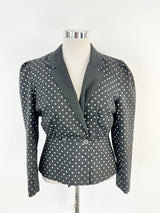 Vintage Mrs Smith Black & Beige Dotted Jacket - AU10