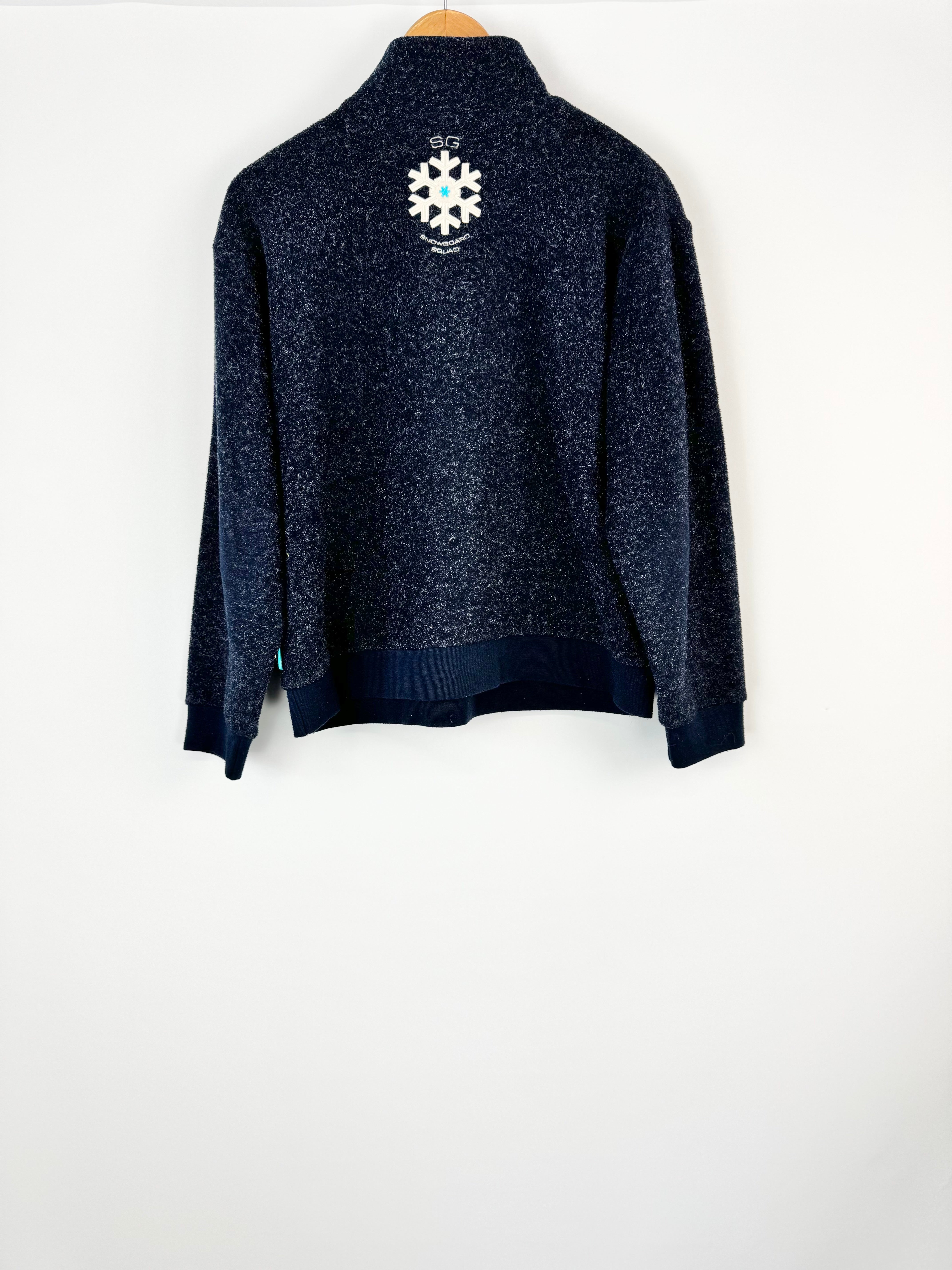 Vintage 90s Sportsgirl Blue Snowflake Pattern Polar Fleece - AU8/10