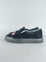 Chiara Ferragni Black Glitter Slip Ons - EU37