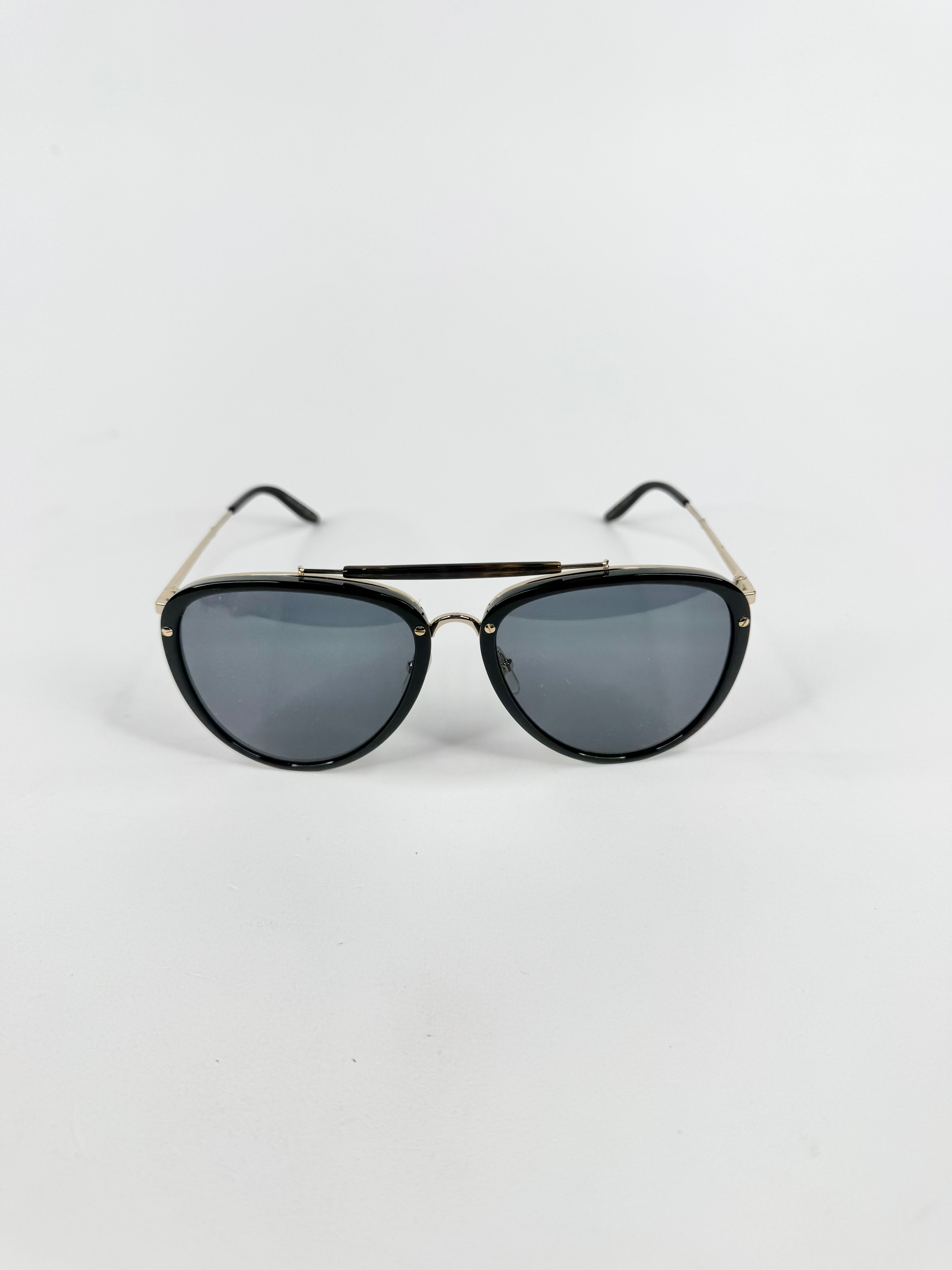 Gucci GG0672S Black & Gold Aviator Sunglasses