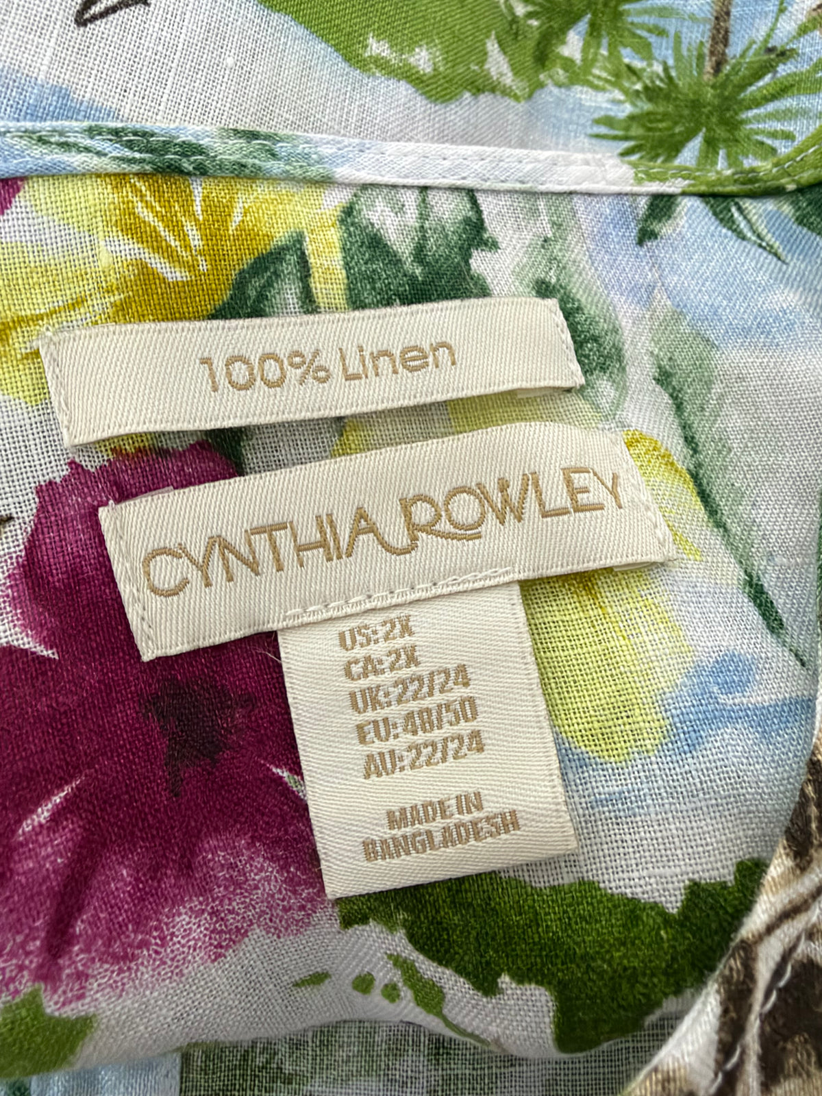Cynthia Rowley Amalfi Coast Linen Blouse - AU22/24