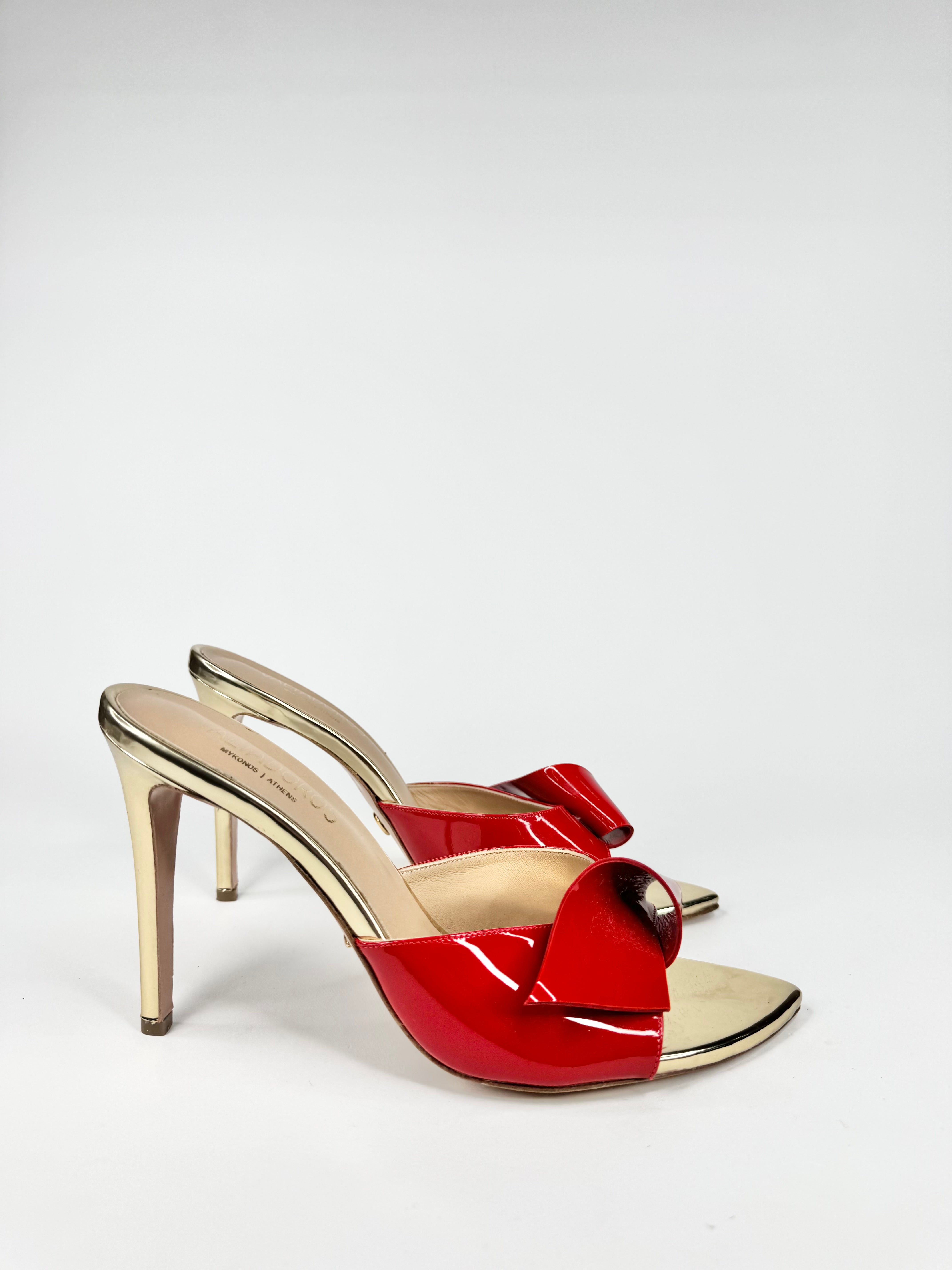 Valtadoros Crimson & Gold Slip-On Mules - EU41