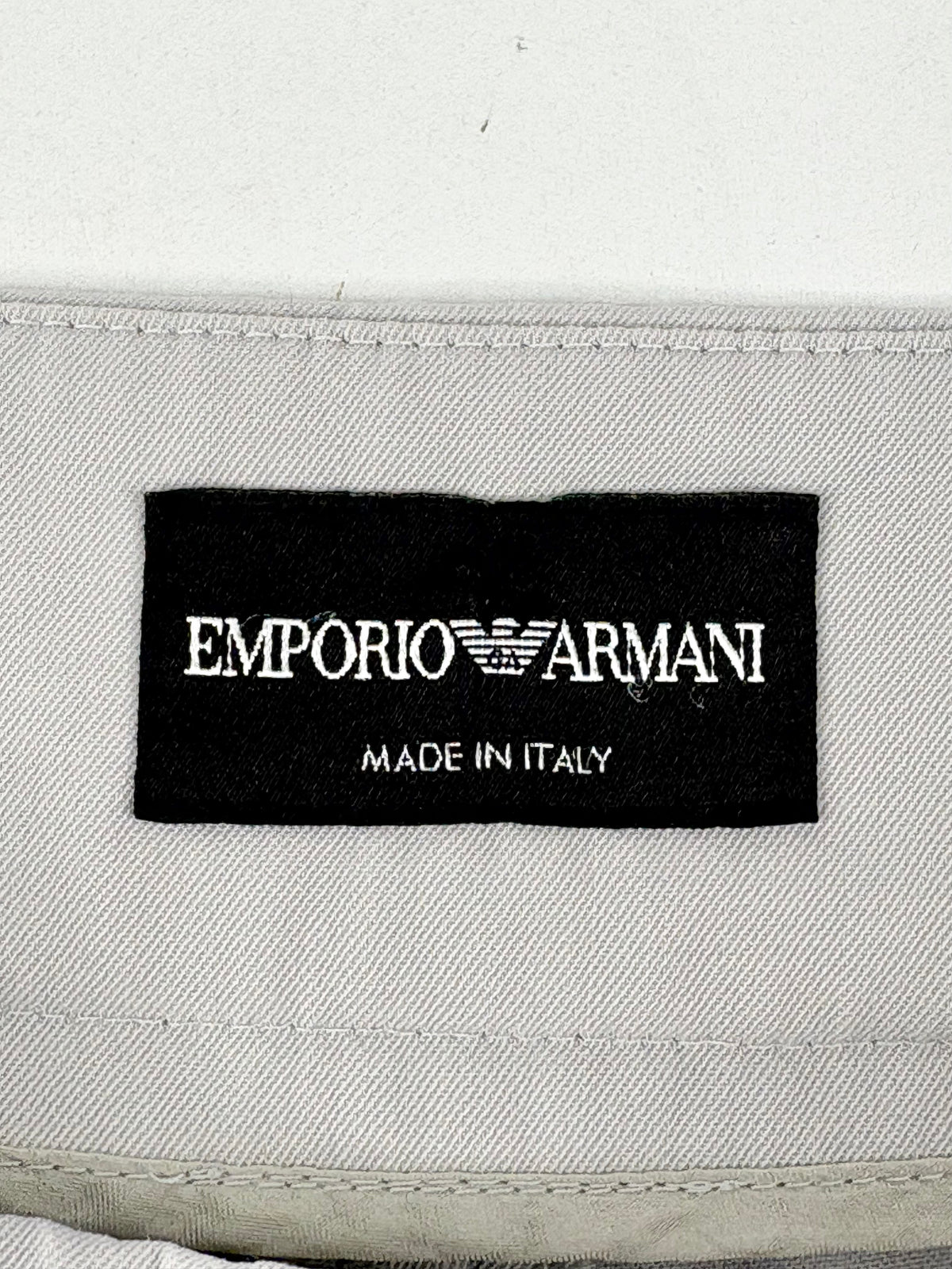 Emporio Armani Stone Grey Straight-Leg Tailored Trousers - AU10