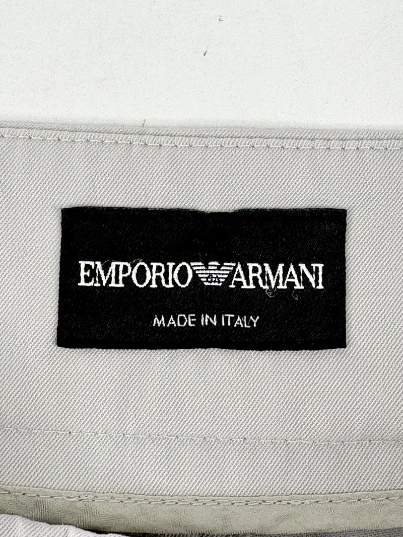 Emporio Armani Stone Grey Straight-Leg Tailored Trousers - AU10
