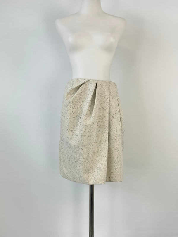 Carven Off-White Speckled Wool Midi Skirt - AU8